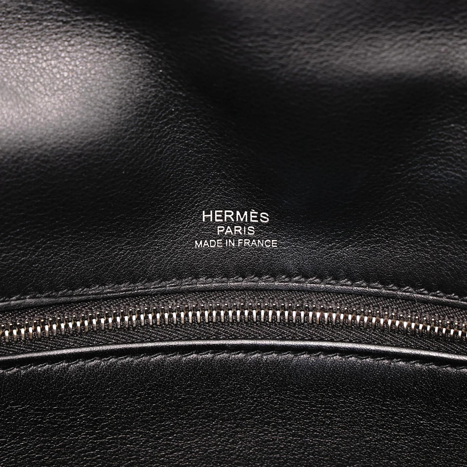 Very Good ( Rank A) HERMÈS Kelly 28 Sellier Noir (89) Toile H canvas Swift Palladium hardware Z (2021) - 16