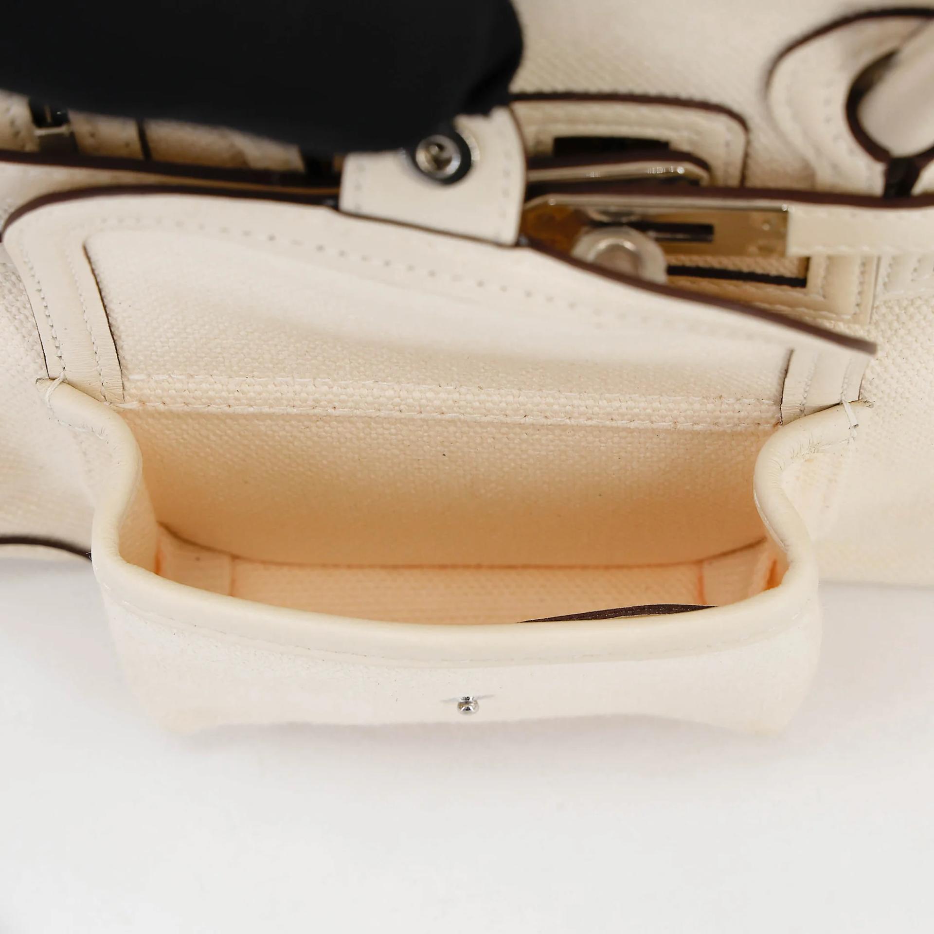Unused ( Rank NS ) HERMÈS Limited Edition Birkin Cargo 25 Nata (I2) Toile H canvas Swift Palladium hardware U (2022) - 11