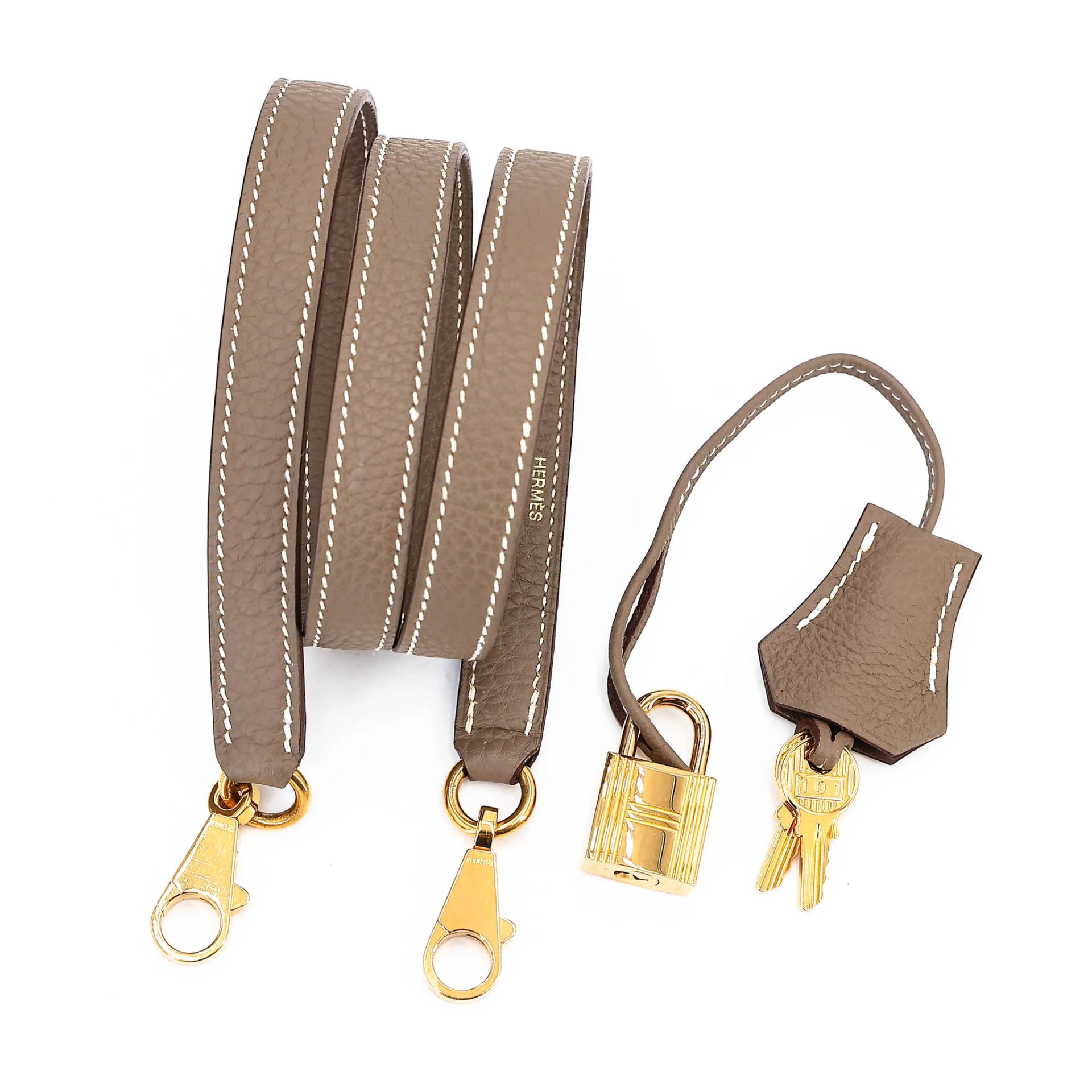 Very Good ( Rank A) HERMÈS Kelly 28 Etoupe (18) Togo Gold hardware T (2015) - 27