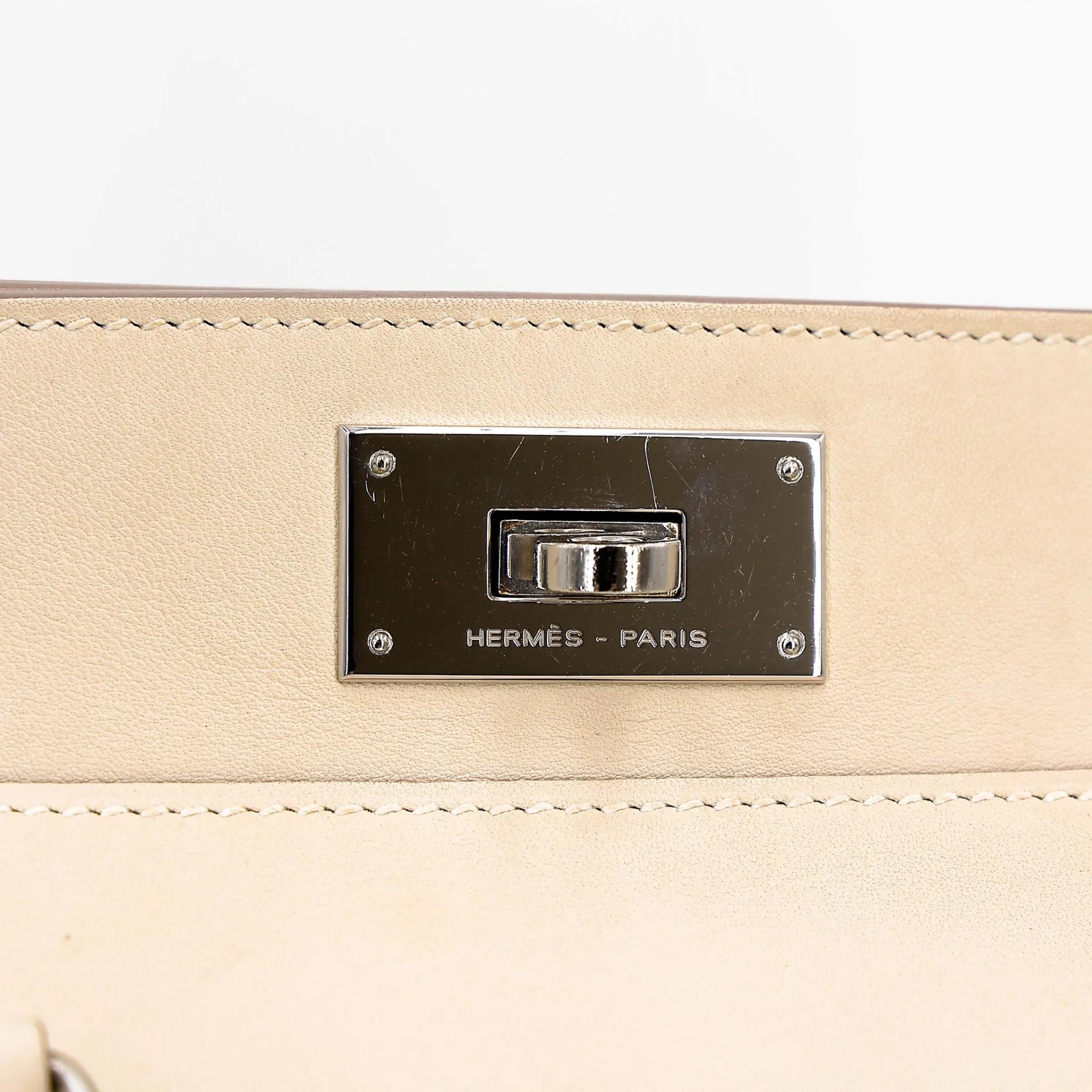 Very Good ( Rank A) HERMÈS Toolbox 20 Beton (8L) Swift Palladium hardware A (2017) - 13