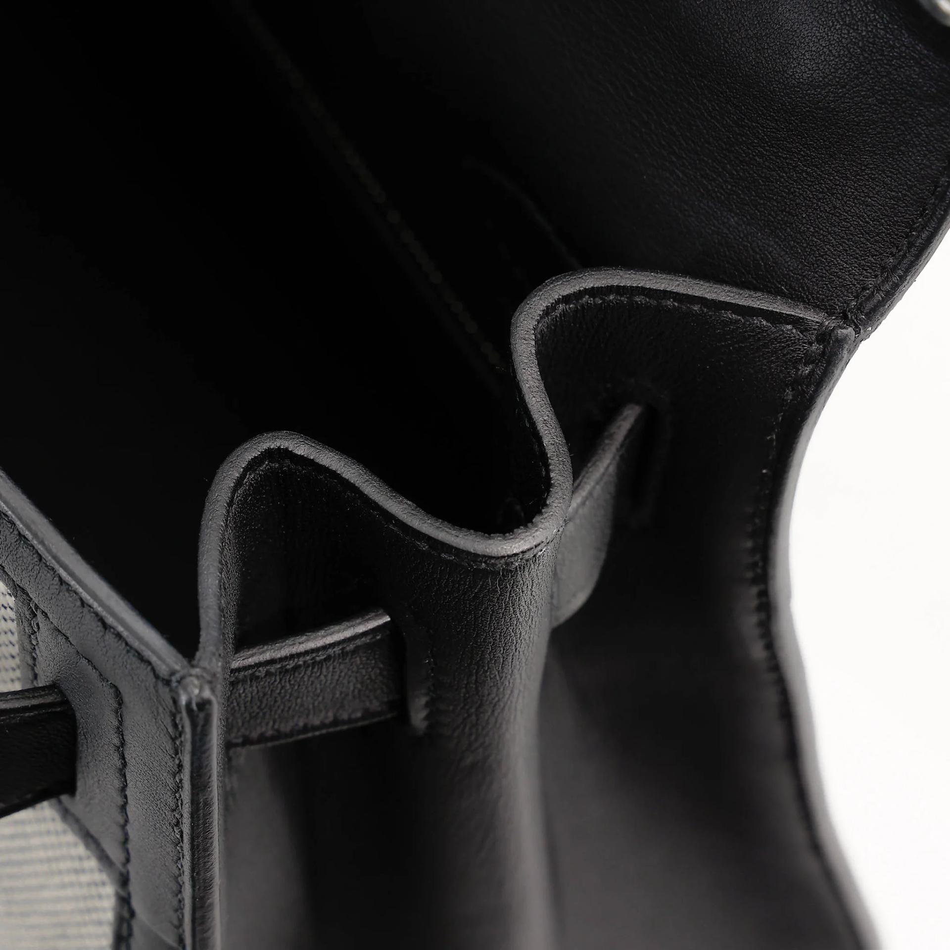 Very Good ( Rank A) HERMÈS Kelly 28 Sellier Noir (89) Toile H canvas Swift Palladium hardware Z (2021) - 22