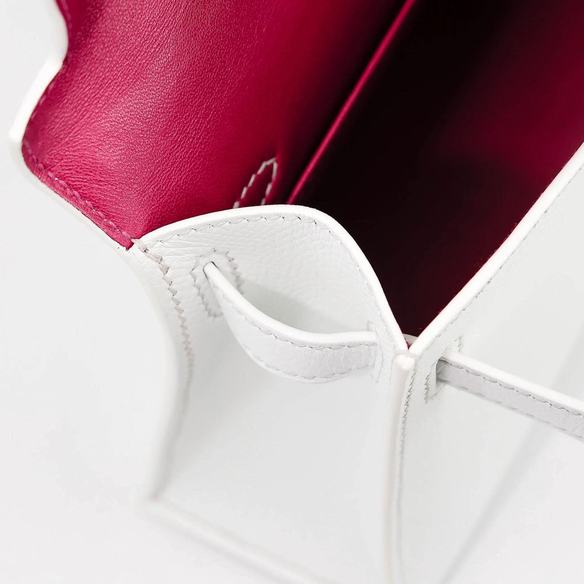 Unused ( Rank NS ) HERMÈS Mini Kelly II HSS White (01) Rose Purple (L3) Epsom Permabrass hardware Y (2020) - 16