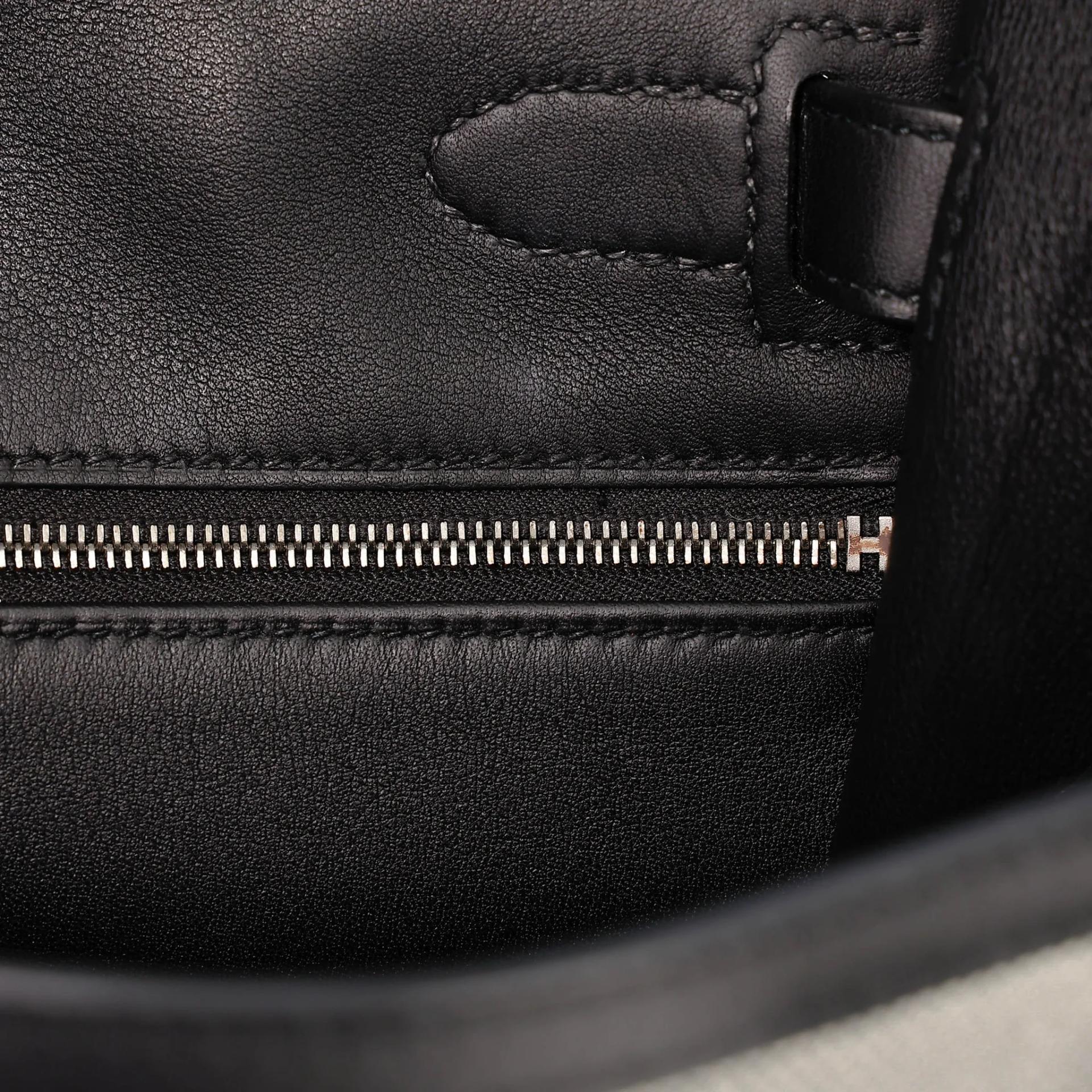 Very Good ( Rank A) HERMÈS Kelly 28 Sellier Noir (89) Toile H canvas Swift Palladium hardware Z (2021) - 18