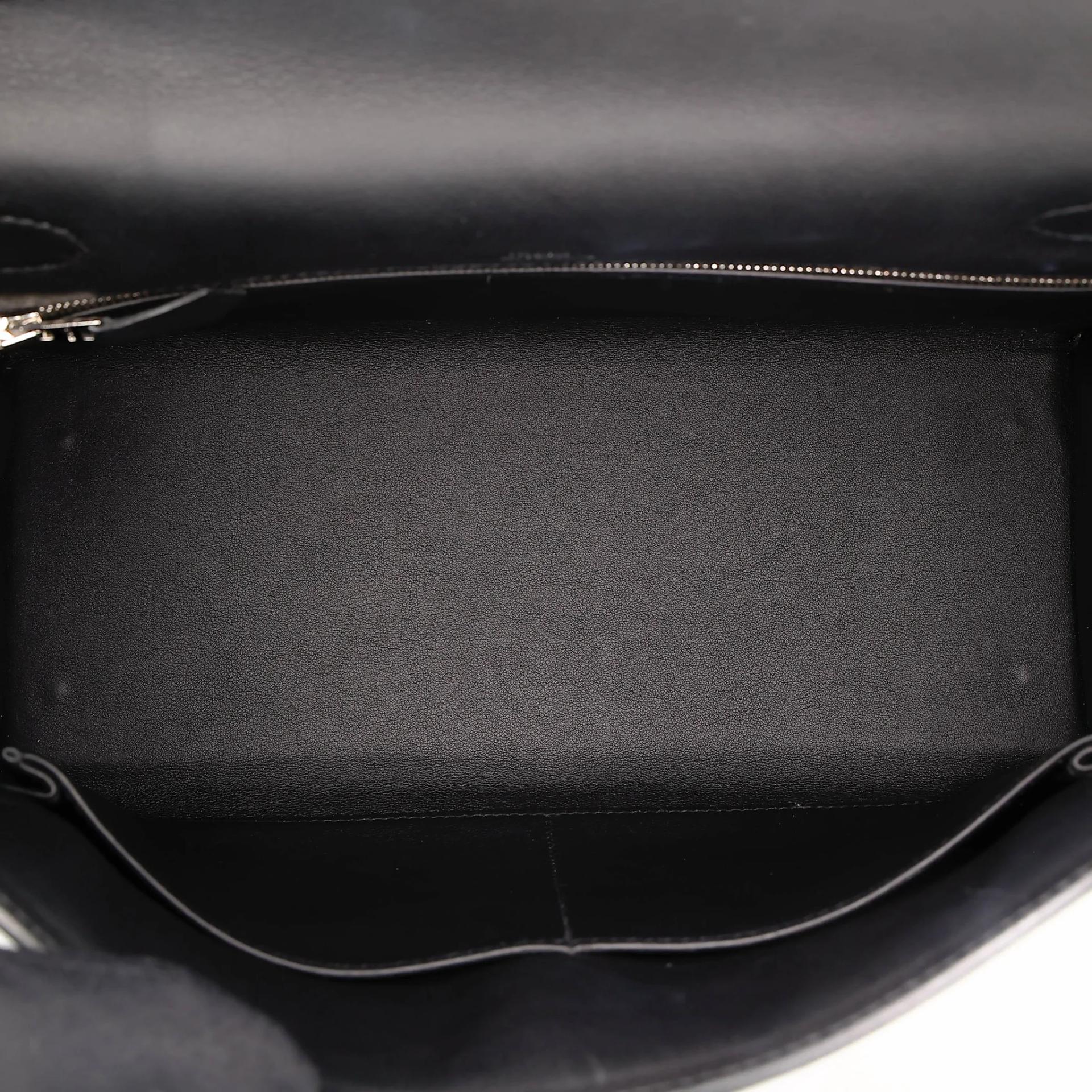Very Good ( Rank A) HERMÈS Kelly 28 Sellier Noir (89) Toile H canvas Swift Palladium hardware Z (2021) - 24