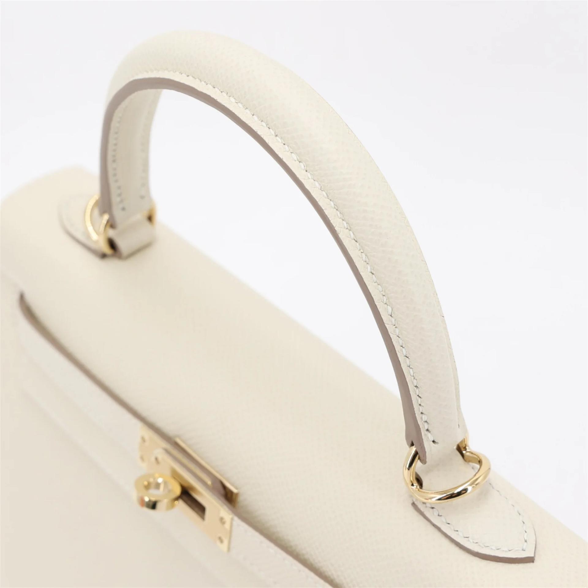 Excellent ( Rank SA ) HERMÈS Kelly 25 Sellier Craie (10) Epsom Permabrass hardware G (2026) - 3