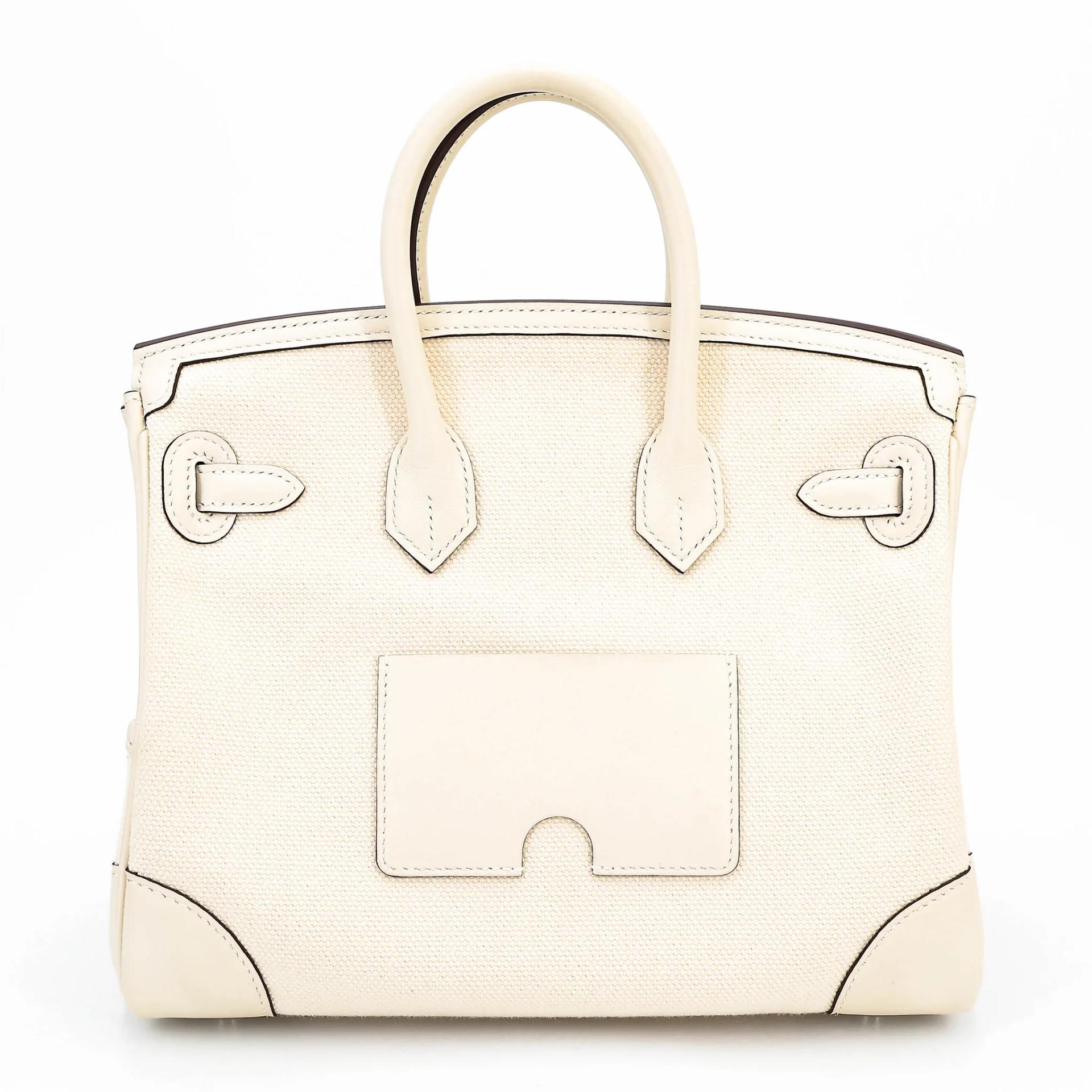 Unused ( Rank NS ) HERMÈS Limited Edition Birkin Cargo 25 Nata (I2) Toile H canvas Swift Palladium hardware U (2022) - 2