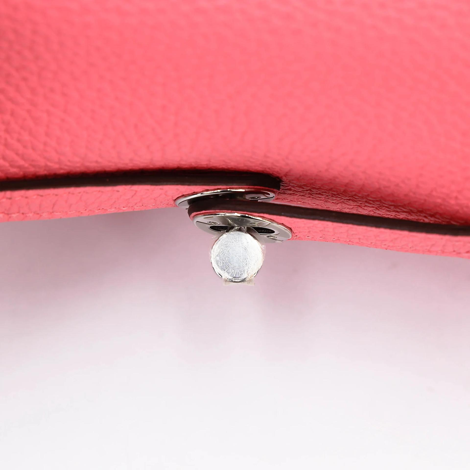 Excellent ( Rank SA ) HERMÈS Mini Lindy Rose Azalee (8W) Clemence Palladium hardware Y (2020) - 12