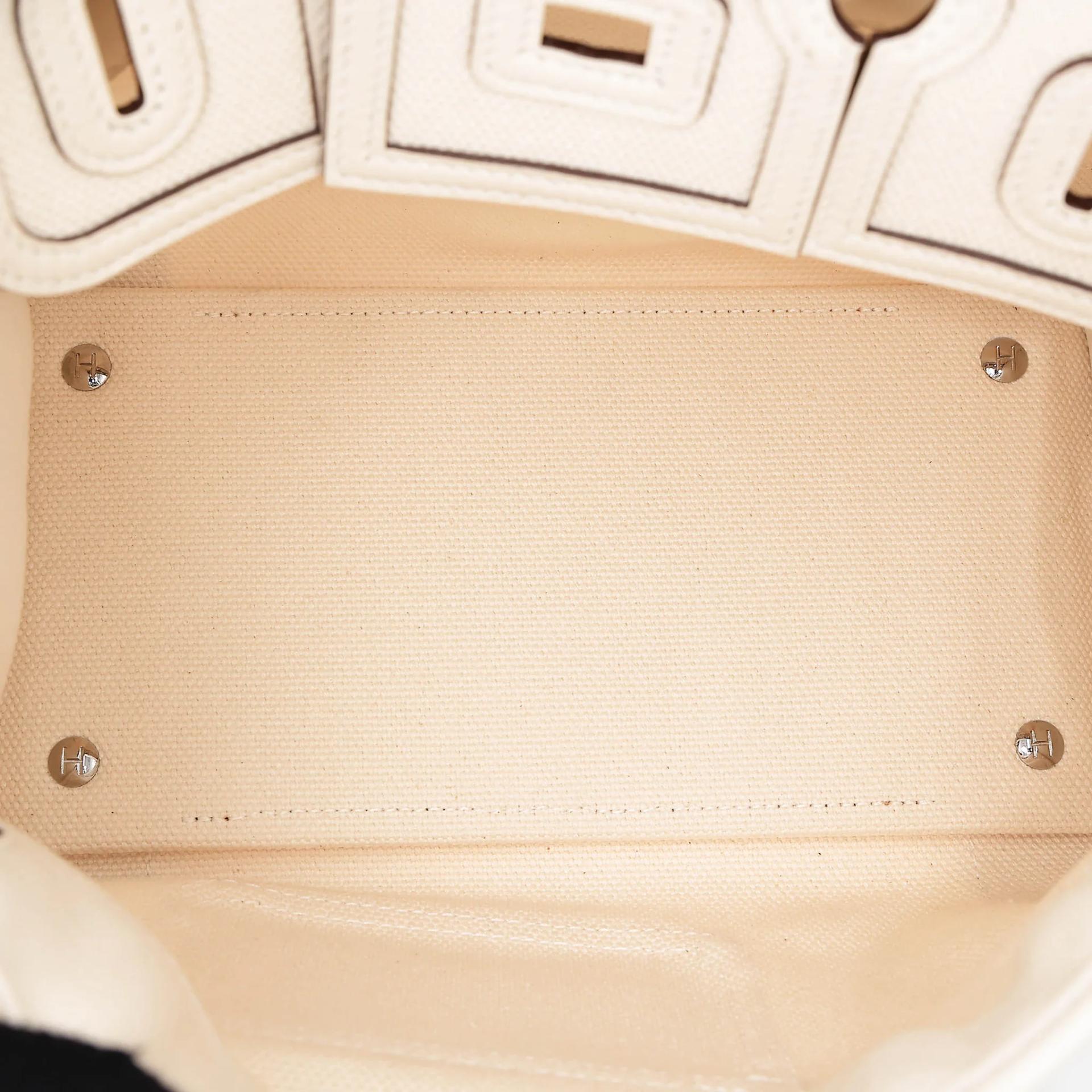 Unused ( Rank NS ) HERMÈS Limited Edition Birkin Cargo 25 Nata (I2) Toile H canvas Swift Palladium hardware U (2022) - 21