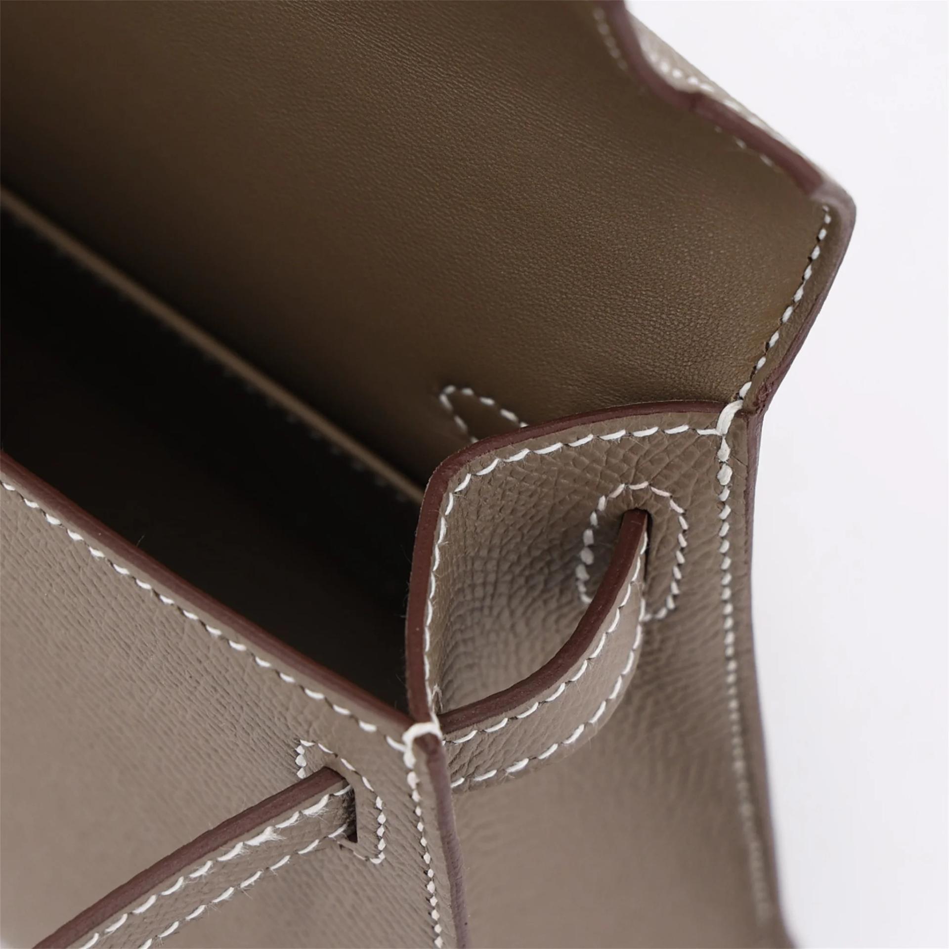 Brand New ( Rank N ) HERMÈS Mini Kelly II Etoupe (18) Epsom Gold hardware G (2026) - 13