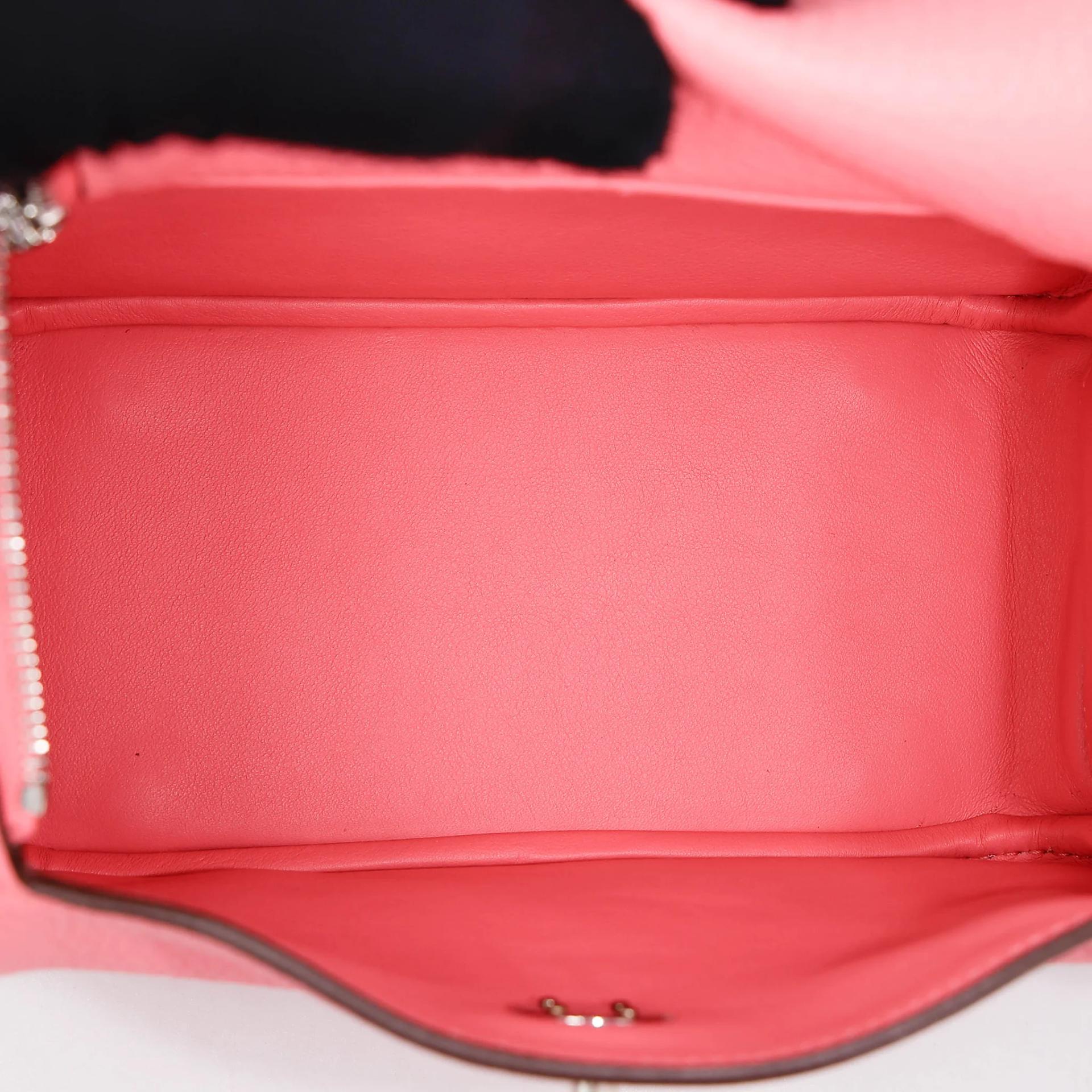 Excellent ( Rank SA ) HERMÈS Mini Lindy Rose Azalee (8W) Clemence Palladium hardware Y (2020) - 16