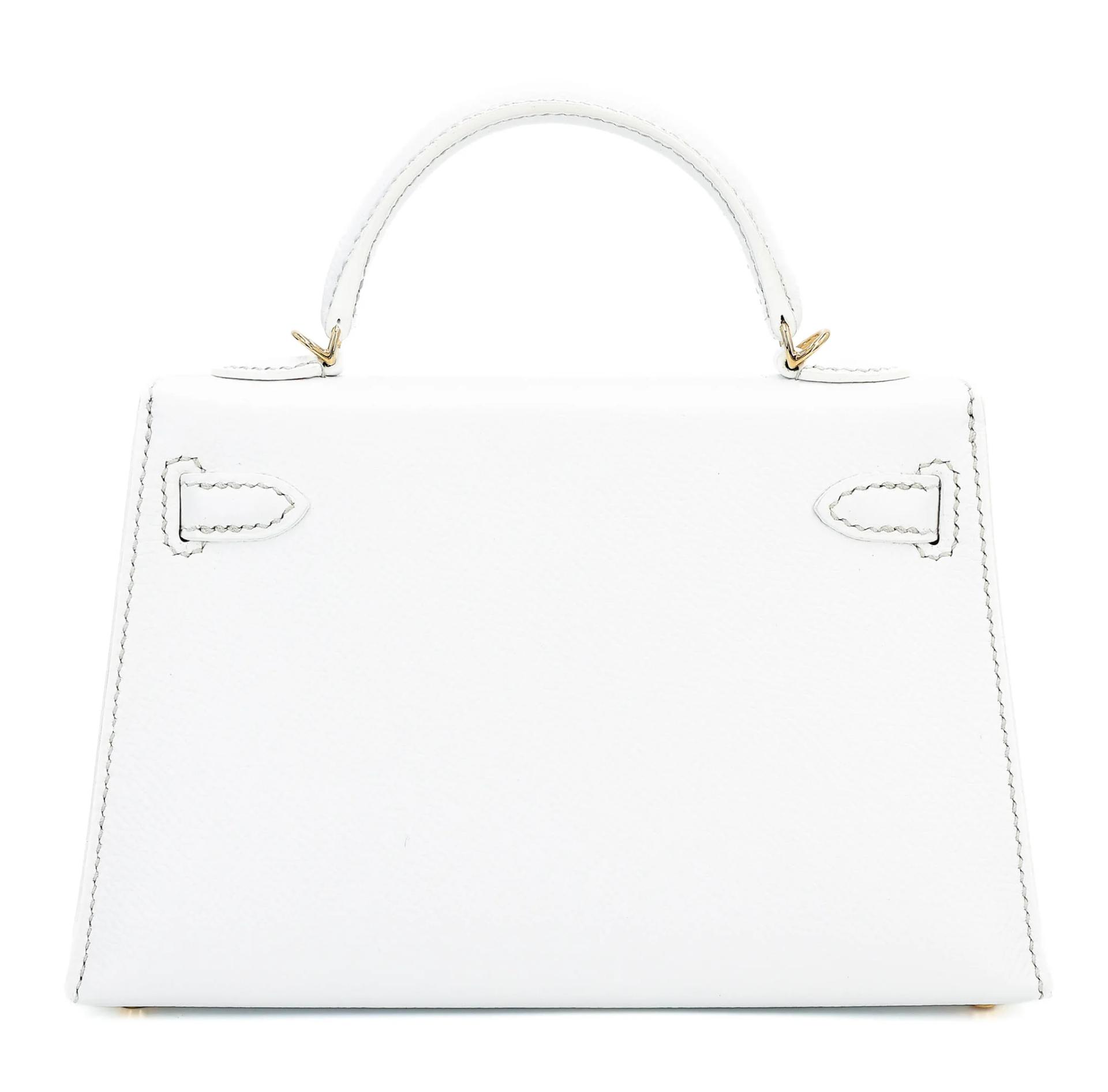 Unused ( Rank NS ) HERMÈS Mini Kelly II HSS White (01) Rose Purple (L3) Epsom Permabrass hardware Y (2020) - 2