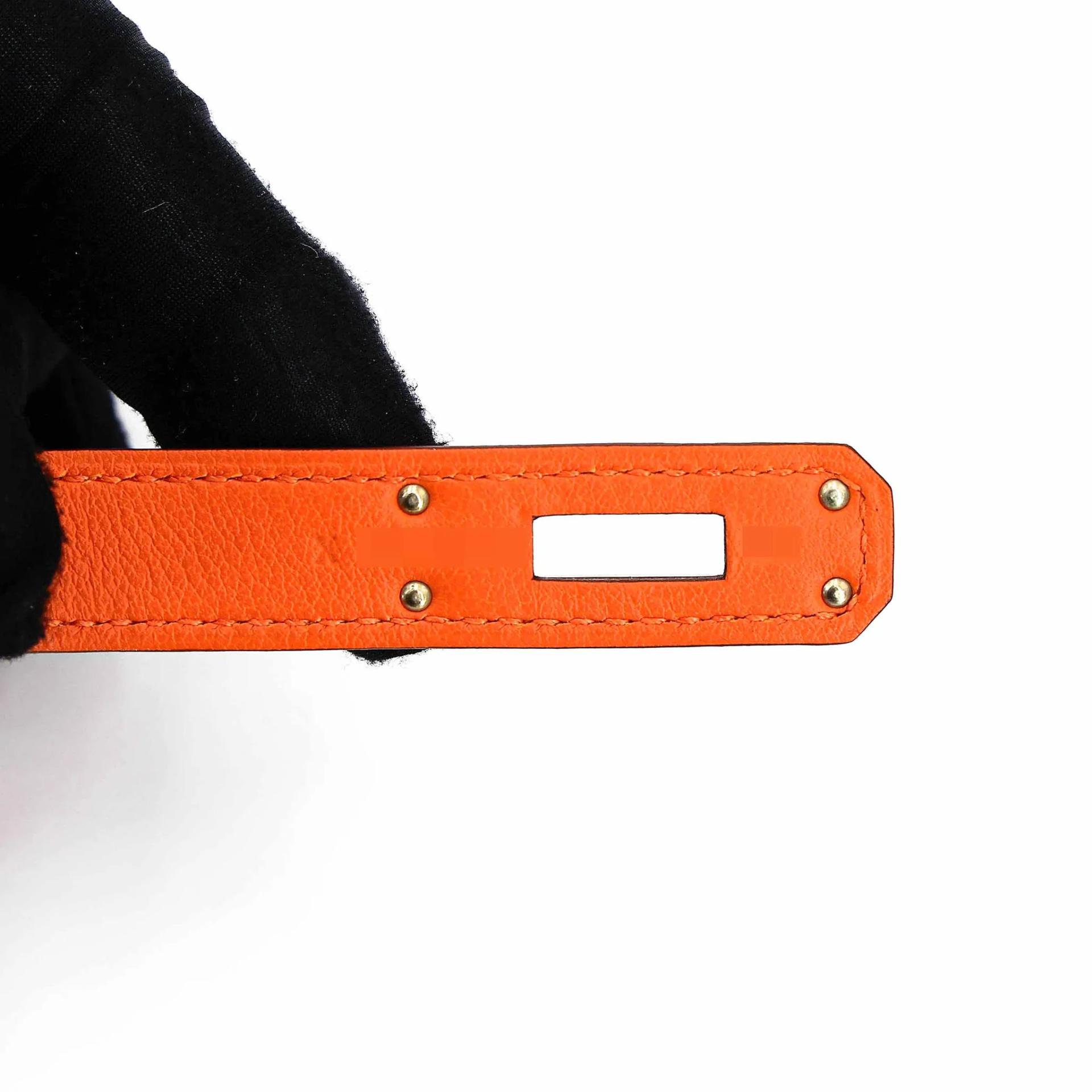 Excellent ( Rank SA ) HERMÈS Kelly Cut Orange (93) Swift Palladium hardware X (2016) - 9