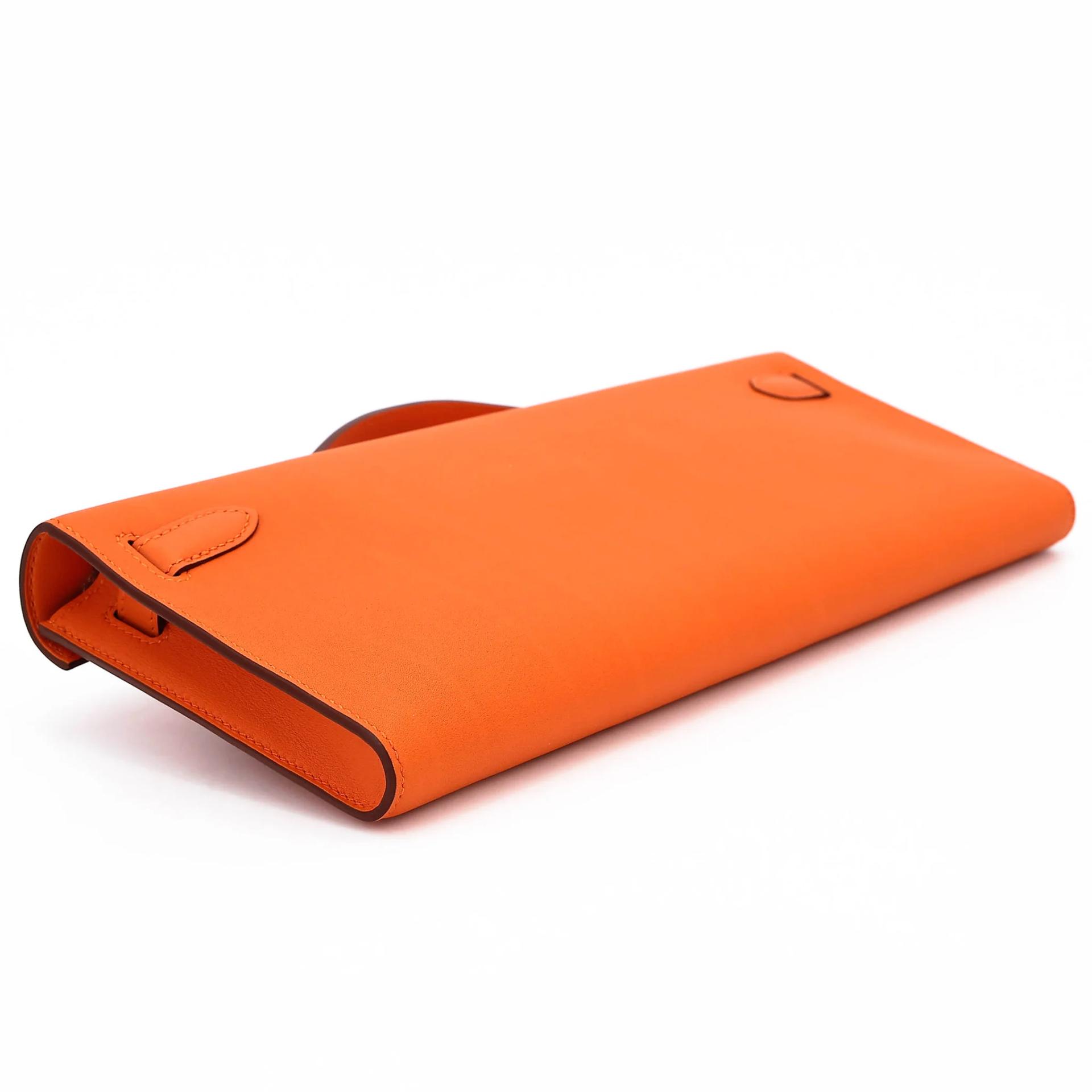 Excellent ( Rank SA ) HERMÈS Kelly Cut Orange (93) Swift Palladium hardware X (2016) - 7