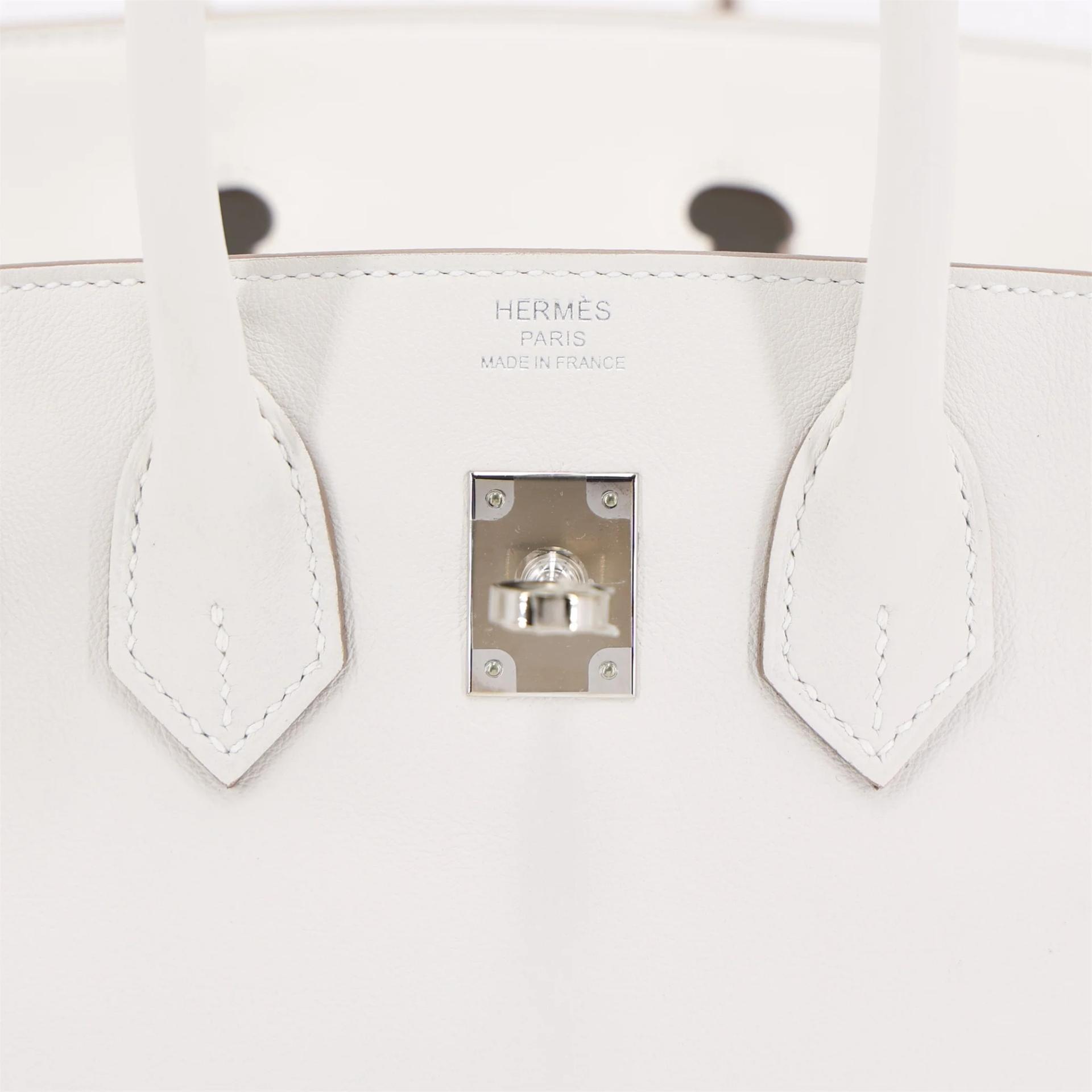 Brand New ( Rank N ) HERMÈS Birkin 25 Gris Pale (M4) Swift Palladium hardware K (2025) - 10
