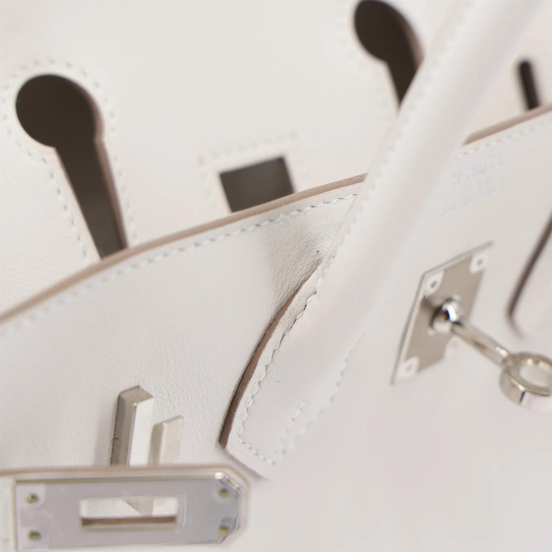 Brand New ( Rank N ) HERMÈS Birkin 25 Gris Pale (M4) Swift Palladium hardware K (2025) - 18