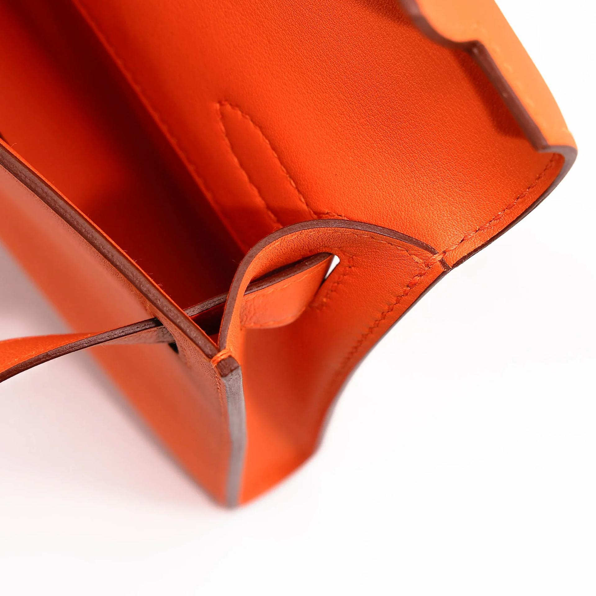 Excellent ( Rank SA ) HERMÈS Kelly Cut Orange (93) Swift Palladium hardware X (2016) - 16