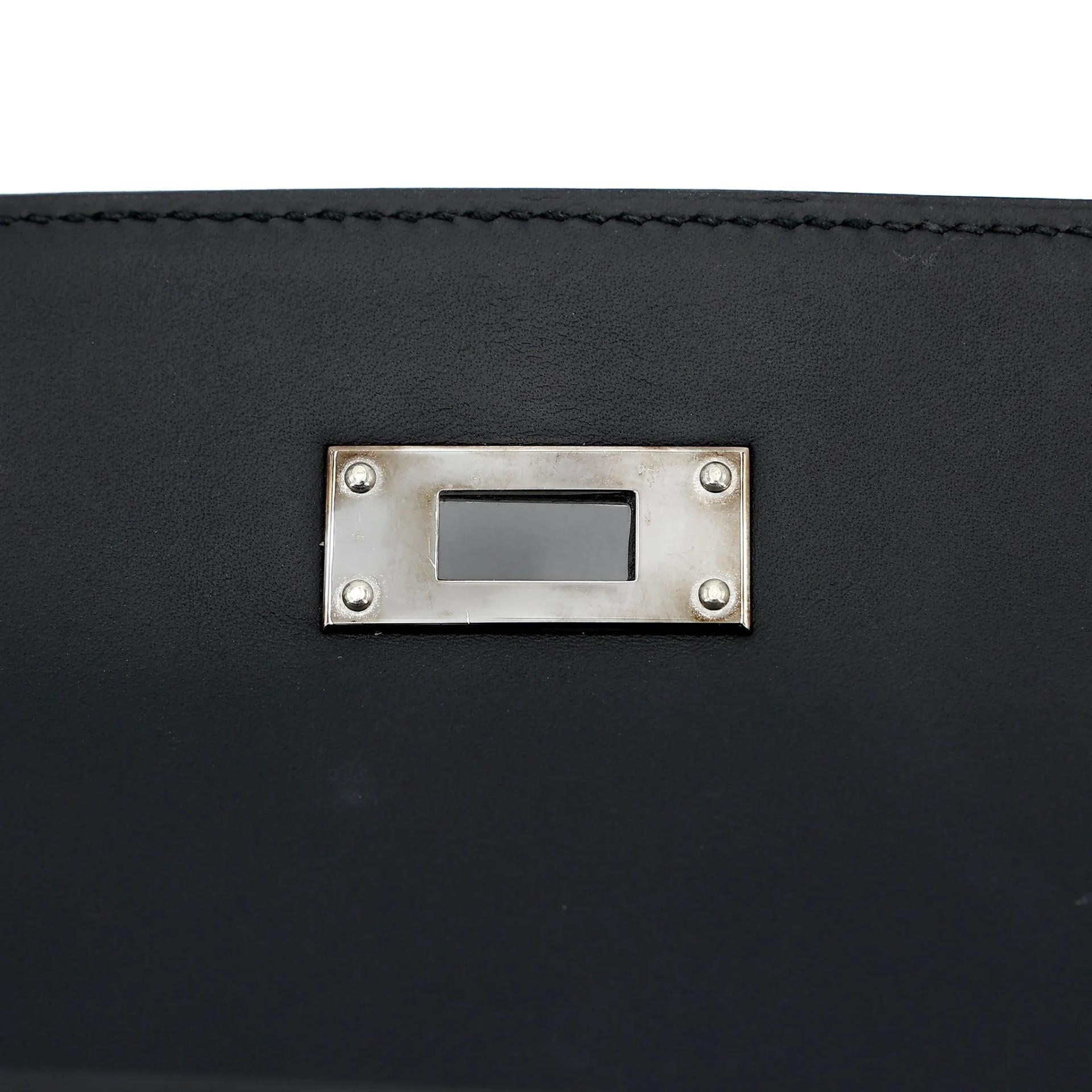 Very Good ( Rank A) HERMÈS Kelly 28 Sellier Noir (89) Sombrero Palladium hardware T (2015) - 20