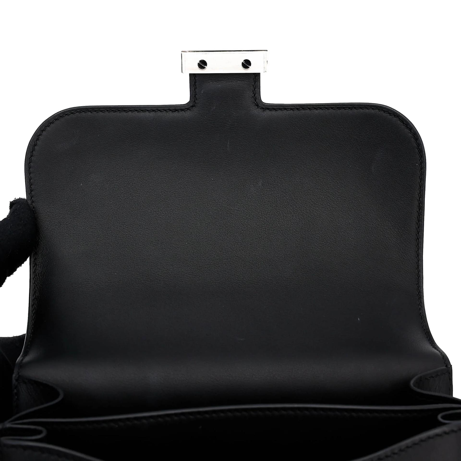Excellent ( Rank SA ) HERMÈS Constance Mini Noir (89) Swift Palladium hardware Z (2021) - 11