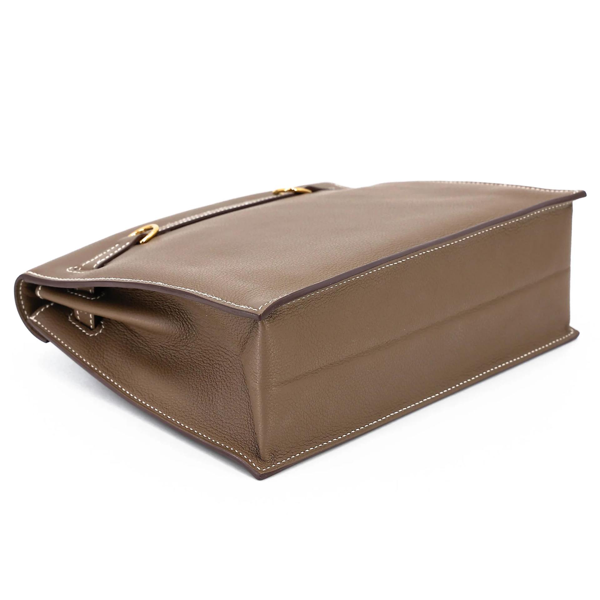 Very Good ( Rank A) HERMÈS Kelly Danse Etoupe (18) Evercolor Gold hardware W (2024) - 6