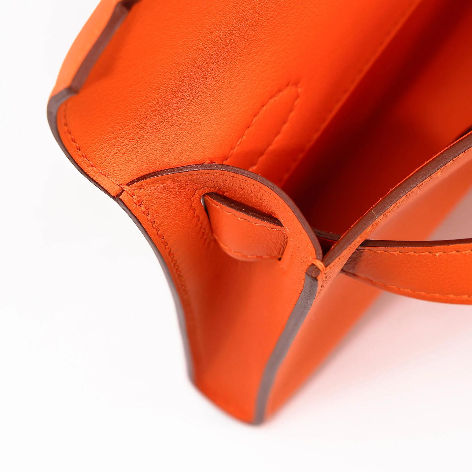 Excellent ( Rank SA ) HERMÈS Kelly Cut Orange (93) Swift Palladium hardware X (2016) - 17
