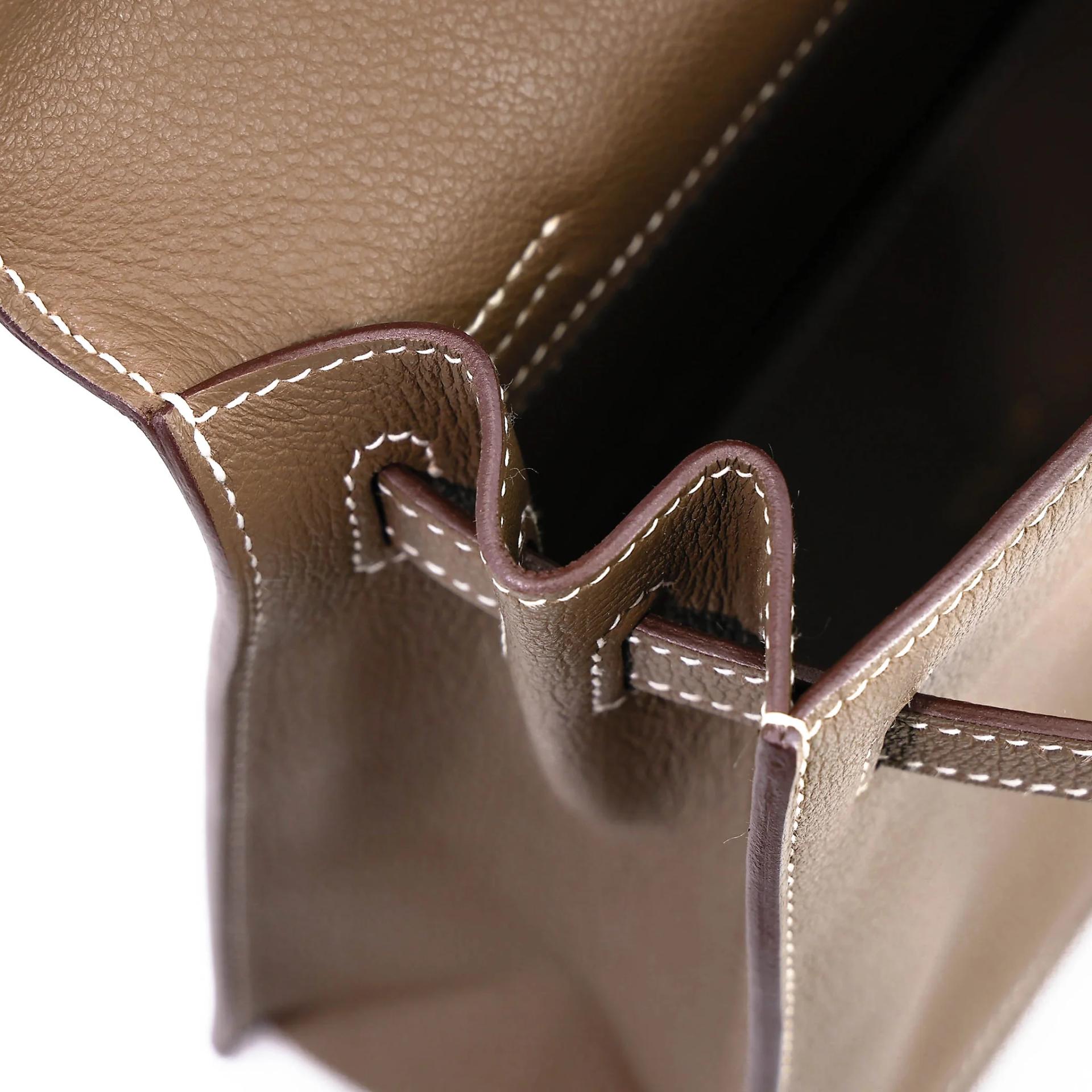Very Good ( Rank A) HERMÈS Kelly Danse Etoupe (18) Evercolor Gold hardware W (2024) - 16
