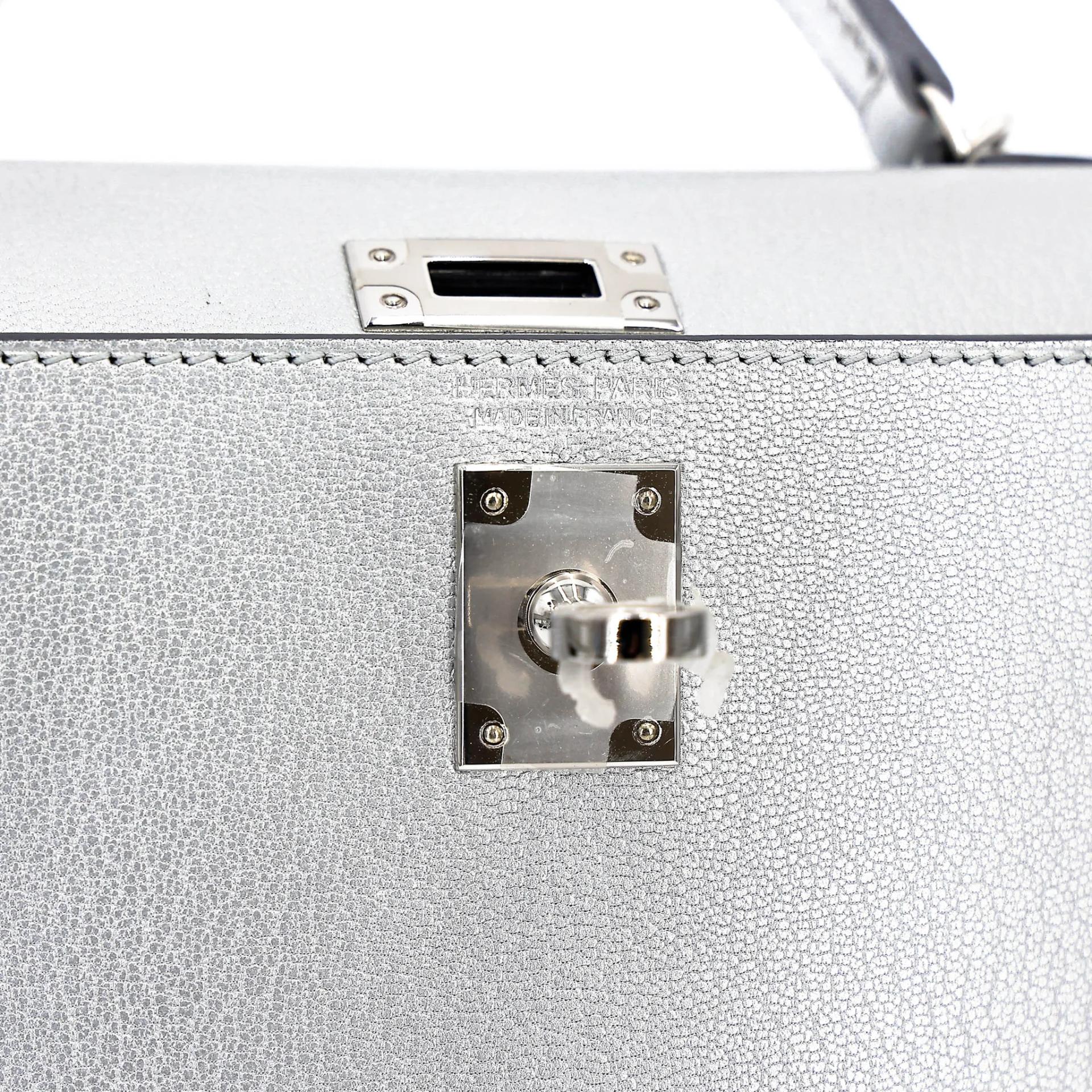 Excellent ( Rank SA ) HERMÈS Mini Kelly II Argent (05) Chamkilight Palladium hardware K (2025) - 14