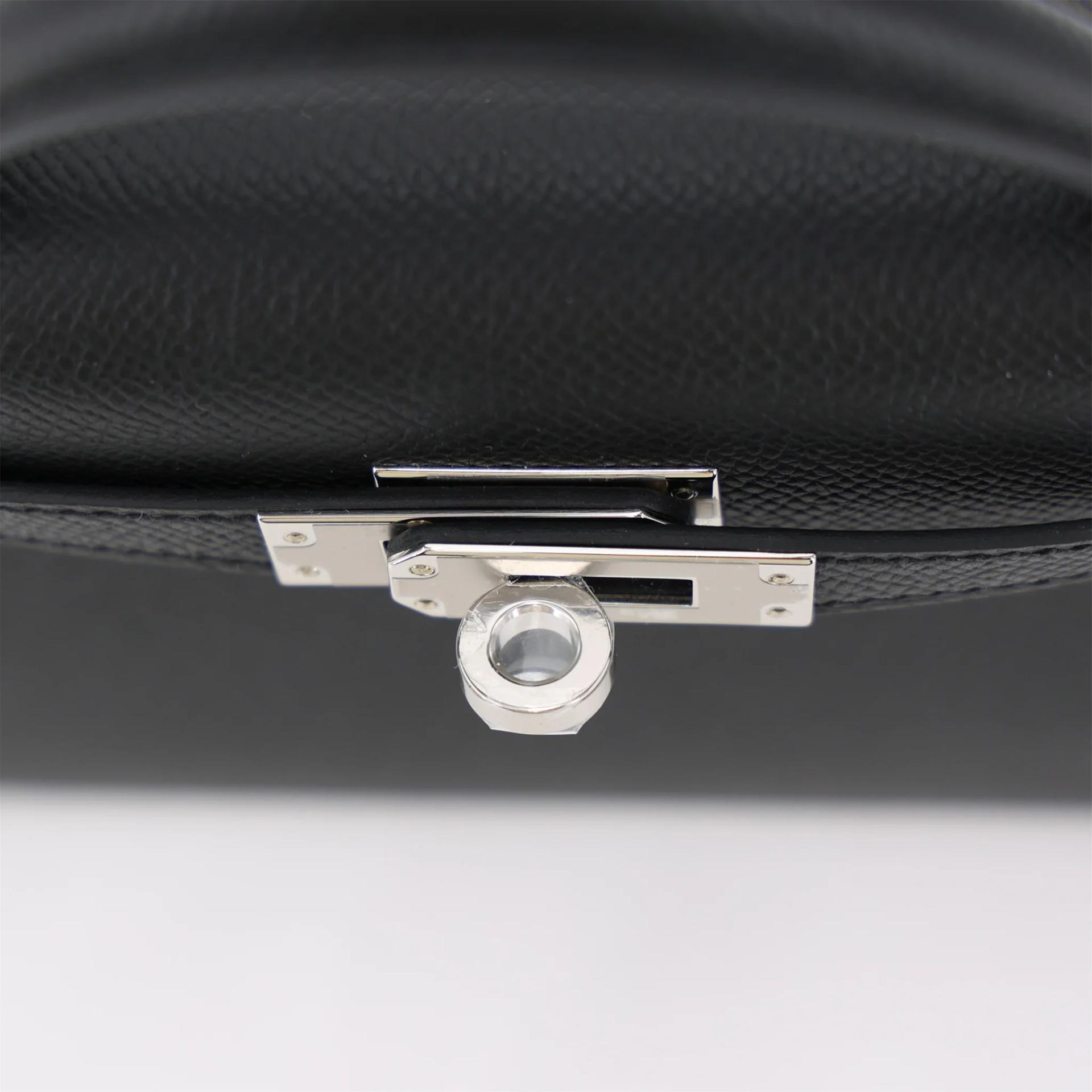 Brand New ( Rank N ) HERMÈS Mini Kelly II Noir (89) Epsom Palladium hardware G (2026) - 9