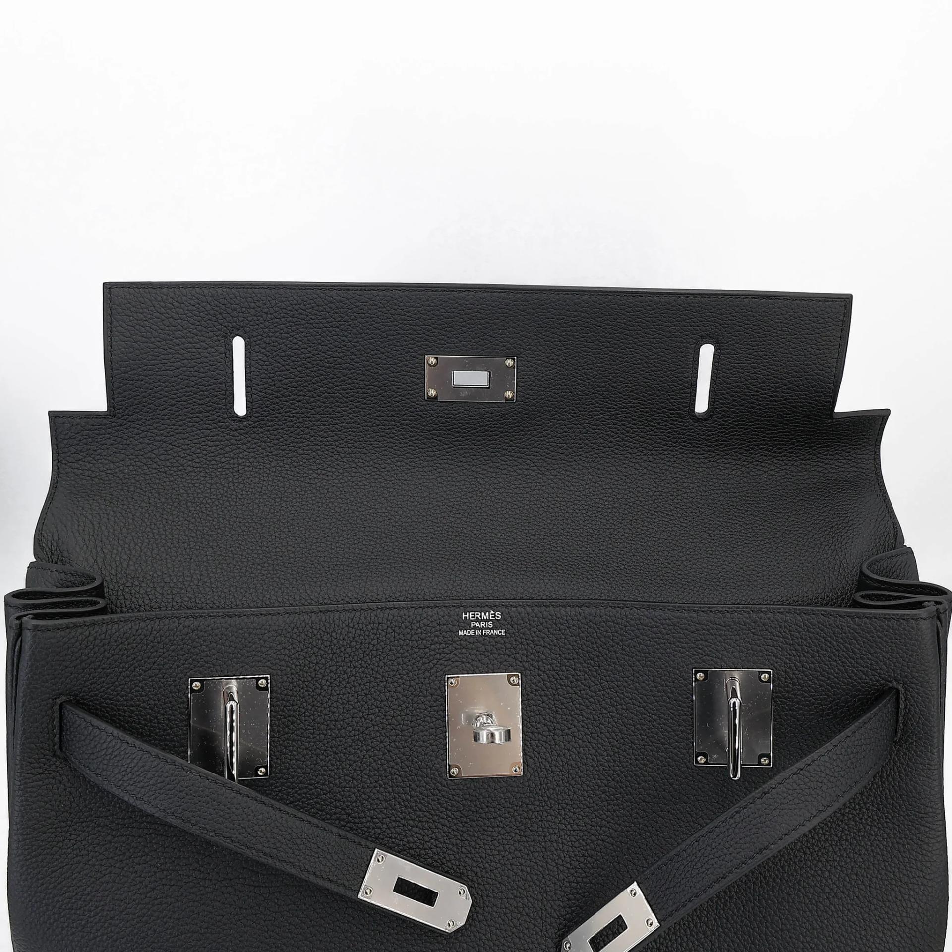 Brand New ( Rank N ) HERMÈS Kelly 42 Maxi Noir (89) Togo Palladium hardware G (2026) - 17