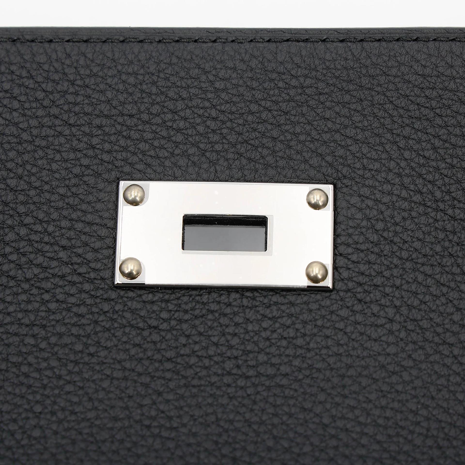 Brand New ( Rank N ) HERMÈS Kelly 42 Maxi Noir (89) Togo Palladium hardware G (2026) - 16