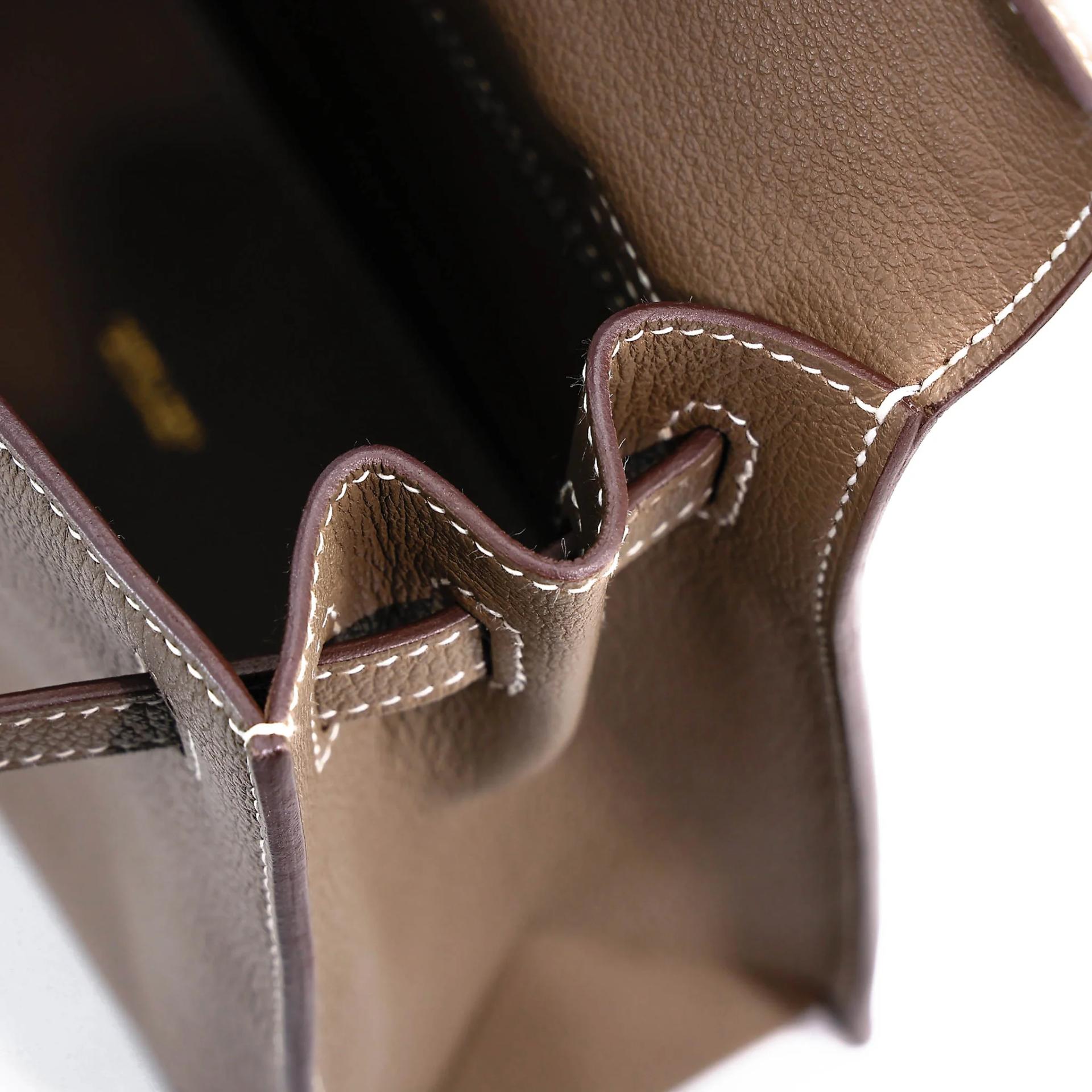 Very Good ( Rank A) HERMÈS Kelly Danse Etoupe (18) Evercolor Gold hardware W (2024) - 15