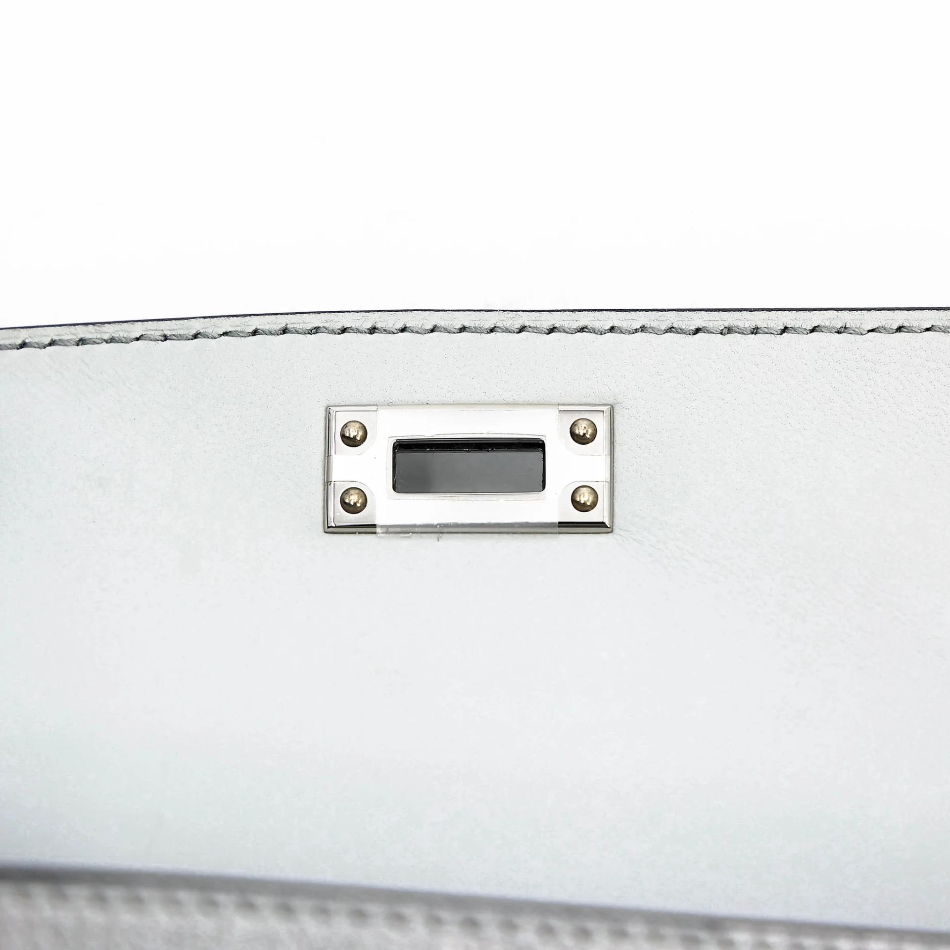 Excellent ( Rank SA ) HERMÈS Mini Kelly II Argent (05) Chamkilight Palladium hardware K (2025) - 12