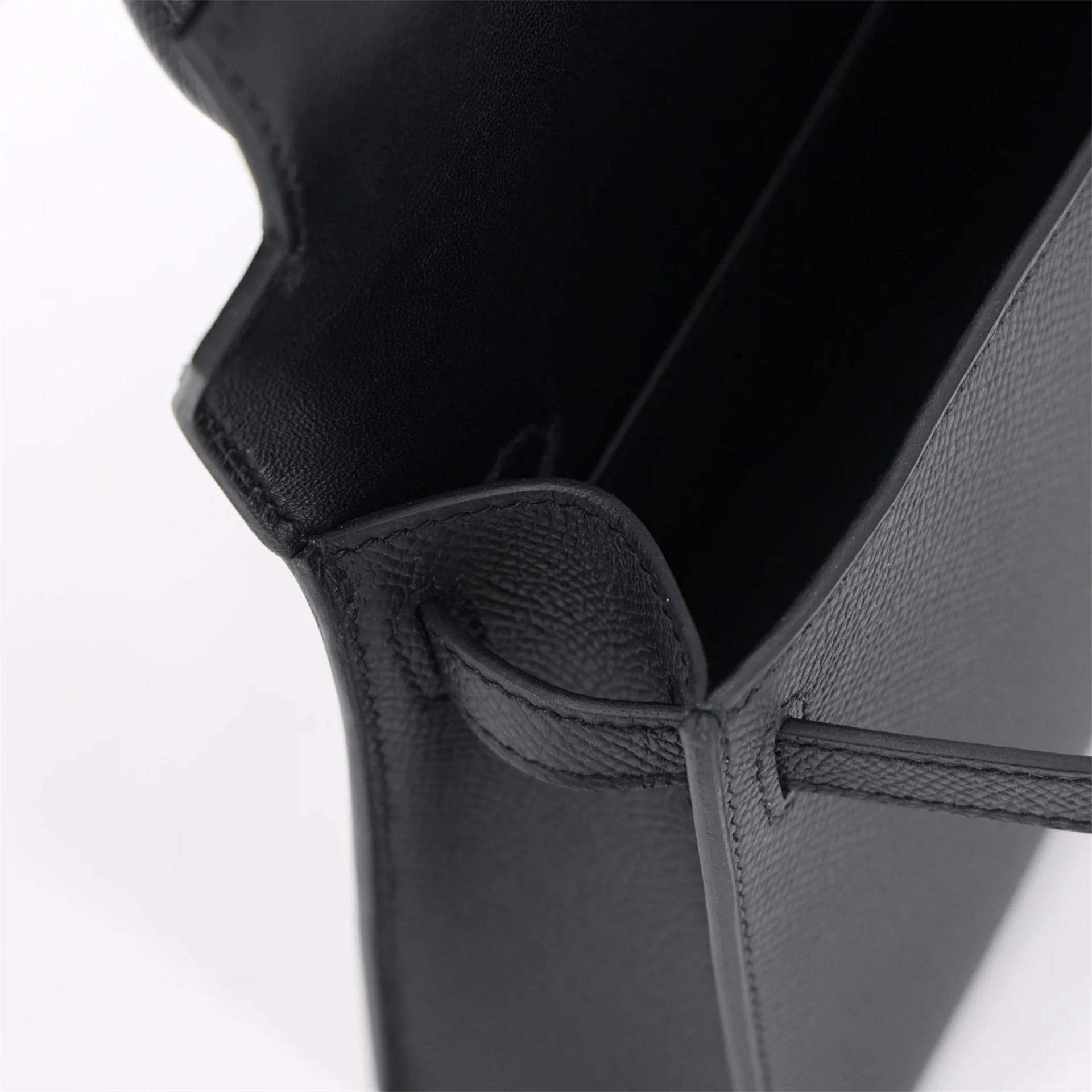 Brand New ( Rank N ) HERMÈS Mini Kelly II Noir (89) Epsom Palladium hardware G (2026) - 12