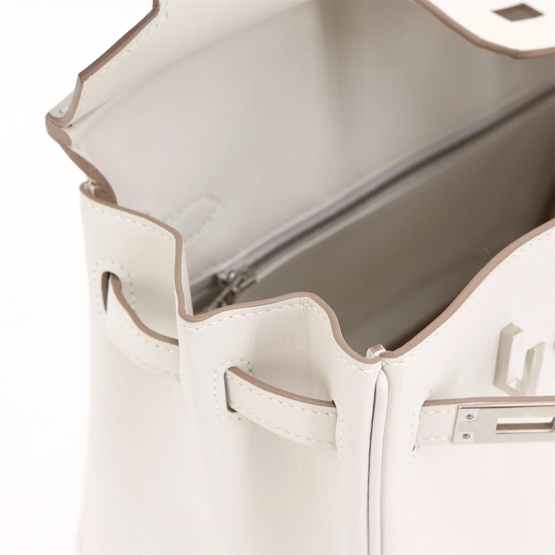 Brand New ( Rank N ) HERMÈS Birkin 25 Gris Pale (M4) Swift Palladium hardware K (2025) - 12