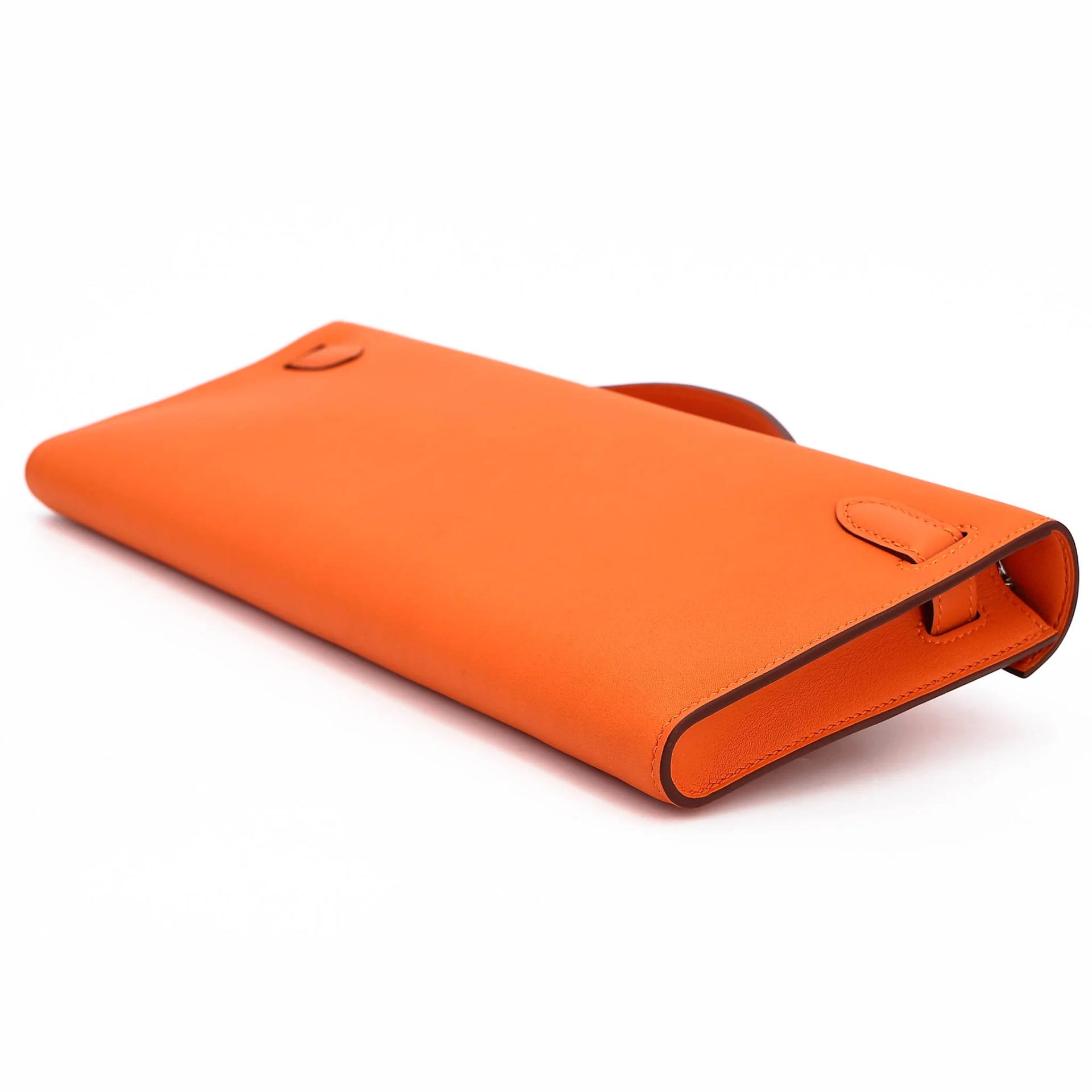 Excellent ( Rank SA ) HERMÈS Kelly Cut Orange (93) Swift Palladium hardware X (2016) - 6