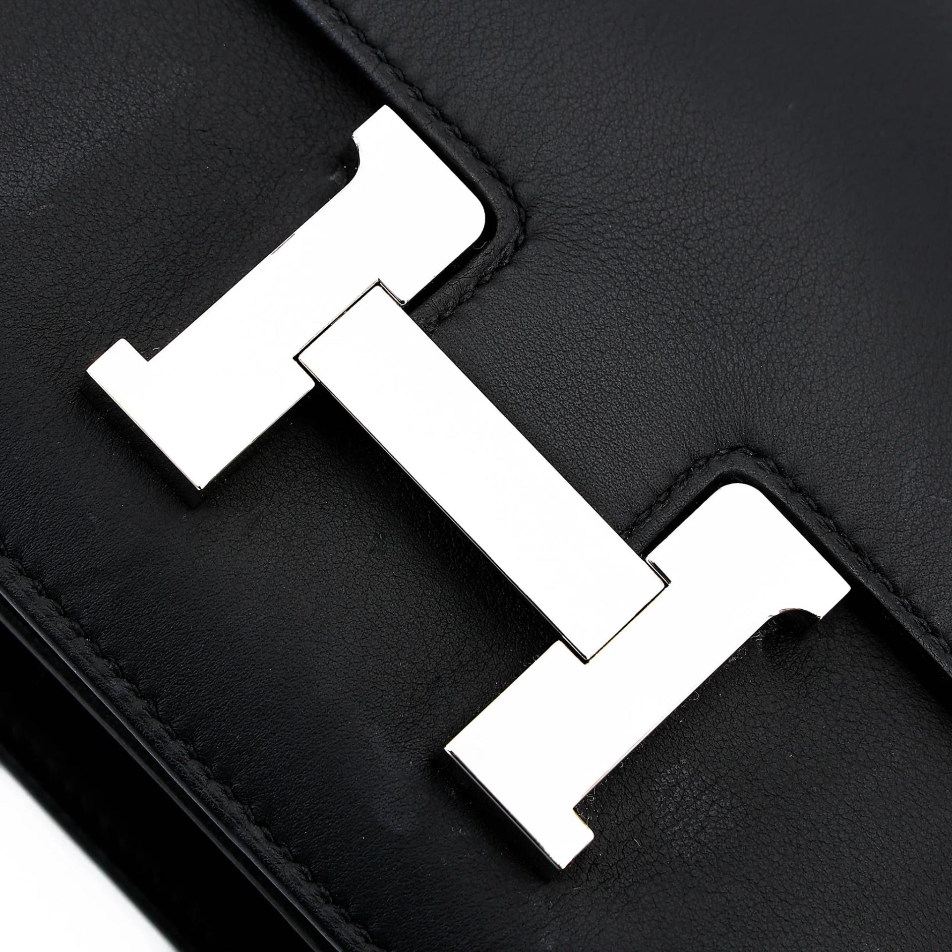 Excellent ( Rank SA ) HERMÈS Constance Mini Noir (89) Swift Palladium hardware Z (2021) - 8