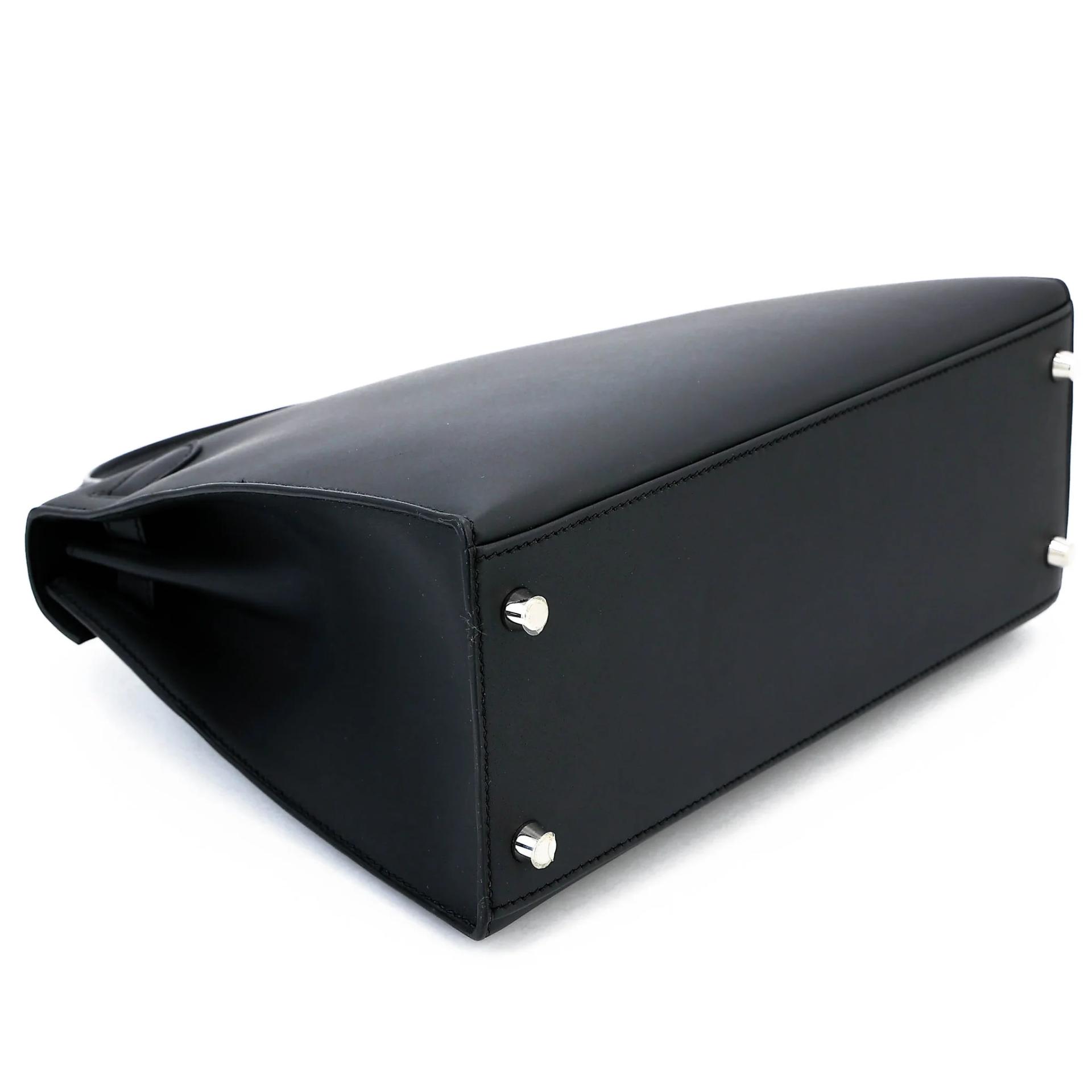 Very Good ( Rank A) HERMÈS Kelly 28 Sellier Noir (89) Sombrero Palladium hardware T (2015) - 8