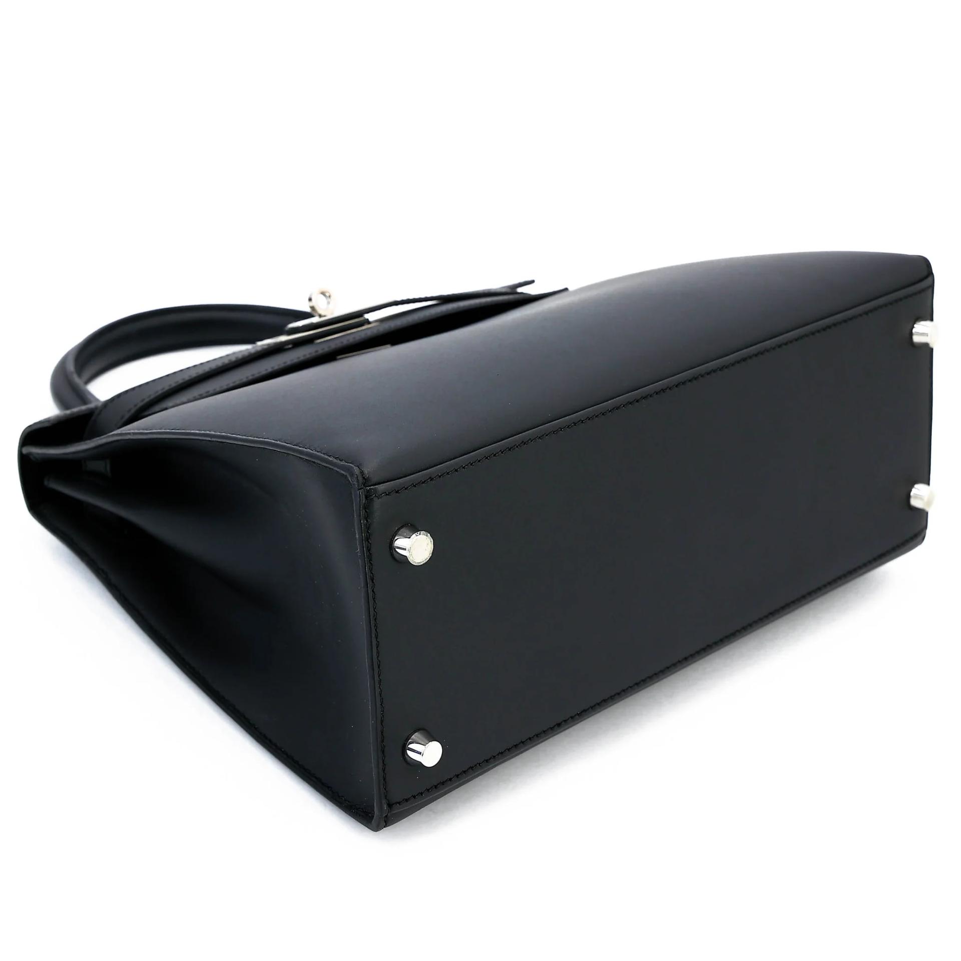 Very Good ( Rank A) HERMÈS Kelly 28 Sellier Noir (89) Sombrero Palladium hardware T (2015) - 6