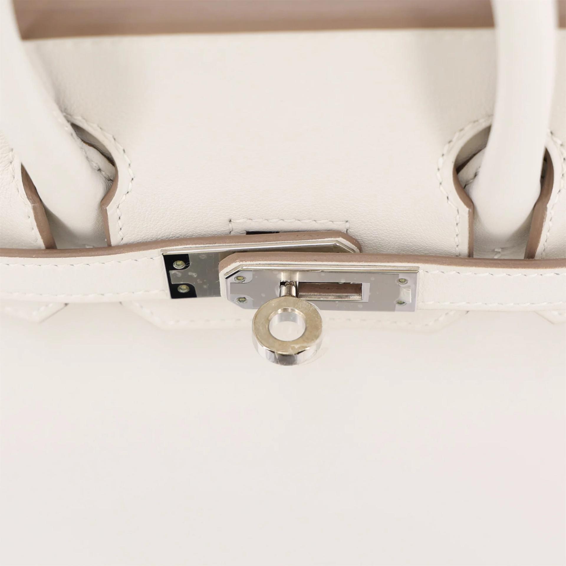 Brand New ( Rank N ) HERMÈS Birkin 25 Gris Pale (M4) Swift Palladium hardware K (2025) - 9