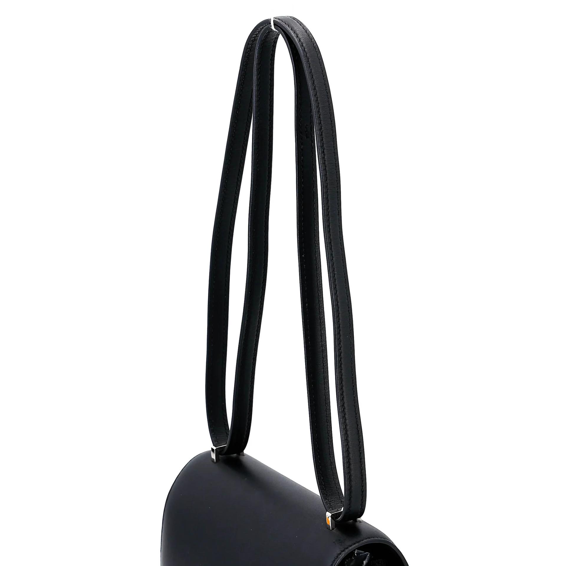 Excellent ( Rank SA ) HERMÈS Constance Mini Noir (89) Swift Palladium hardware Z (2021) - 3