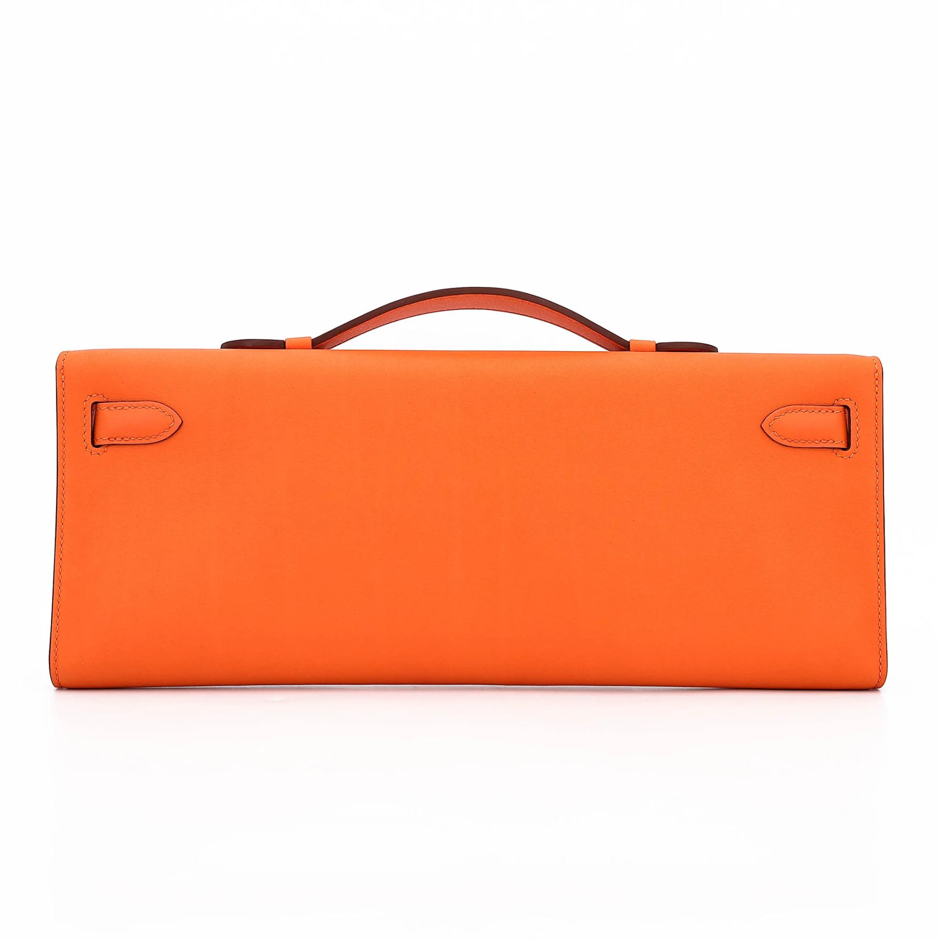 Excellent ( Rank SA ) HERMÈS Kelly Cut Orange (93) Swift Palladium hardware X (2016) - 2