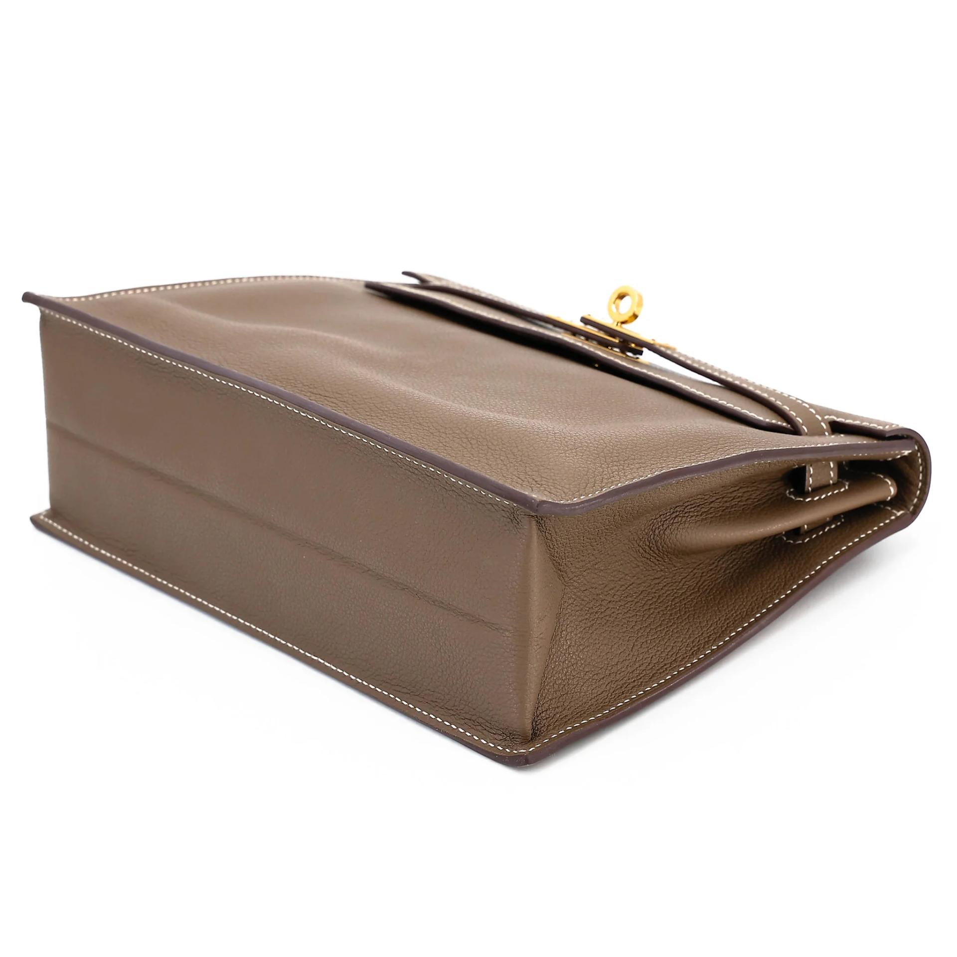 Very Good ( Rank A) HERMÈS Kelly Danse Etoupe (18) Evercolor Gold hardware W (2024) - 3