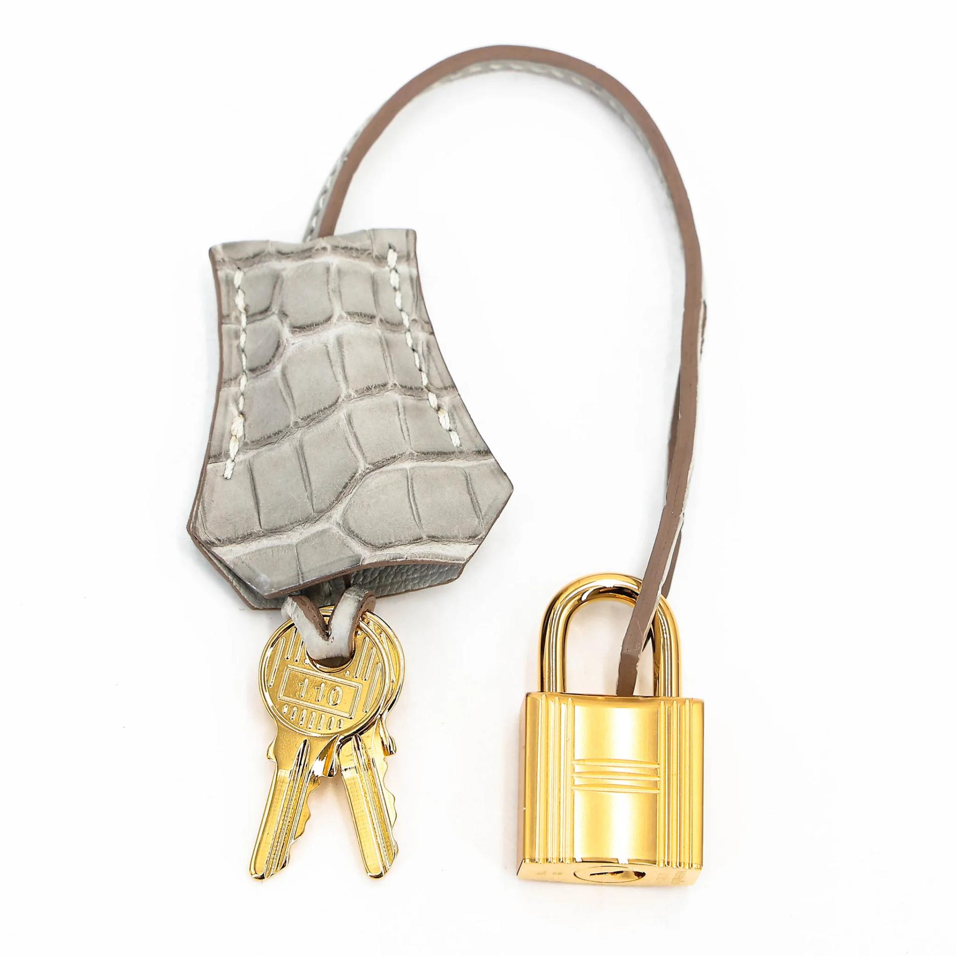 Unused ( Rank NS ) HERMÈS Birkin 25 Touch Gris Perle (80) Togo Matte Alligator Gold hardware U (2022) - 16