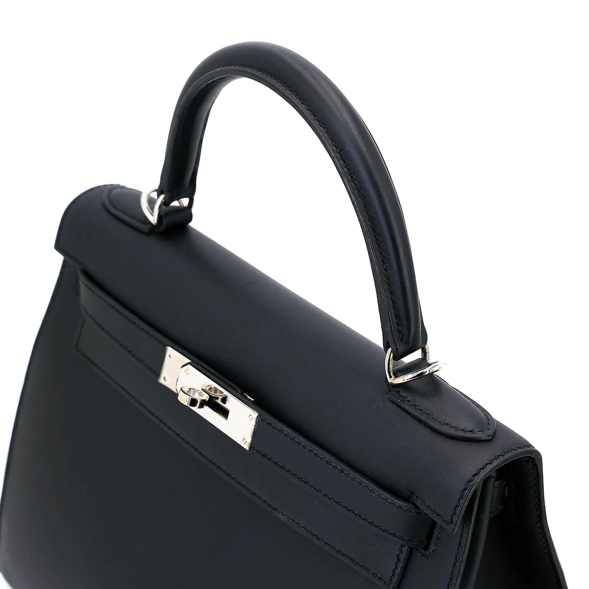 Very Good ( Rank A) HERMÈS Kelly 28 Sellier Noir (89) Sombrero Palladium hardware T (2015) - 3