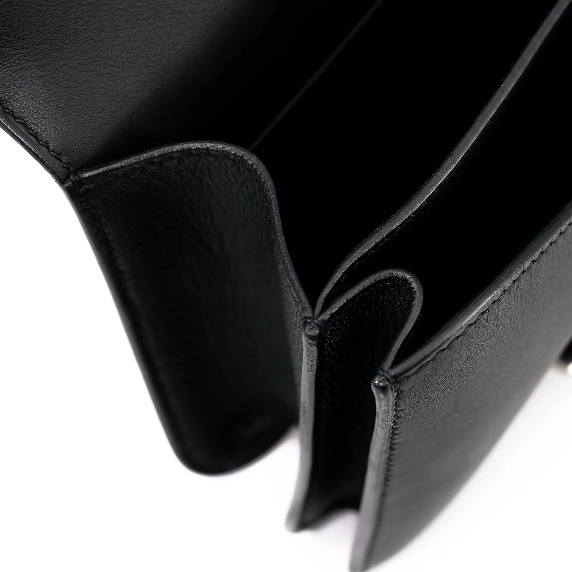 Excellent ( Rank SA ) HERMÈS Constance Mini Noir (89) Swift Palladium hardware Z (2021) - 16