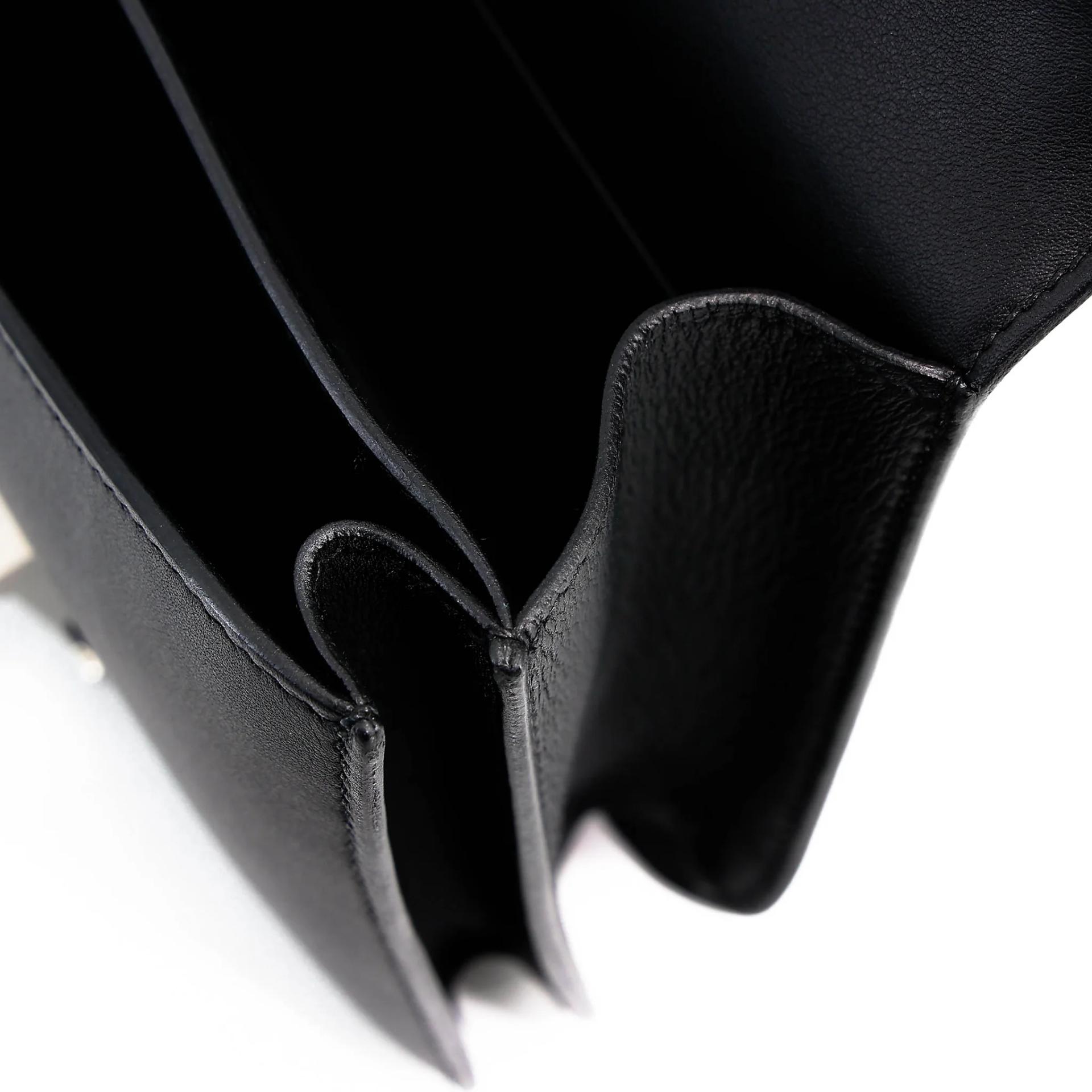 Excellent ( Rank SA ) HERMÈS Constance Mini Noir (89) Swift Palladium hardware Z (2021) - 15
