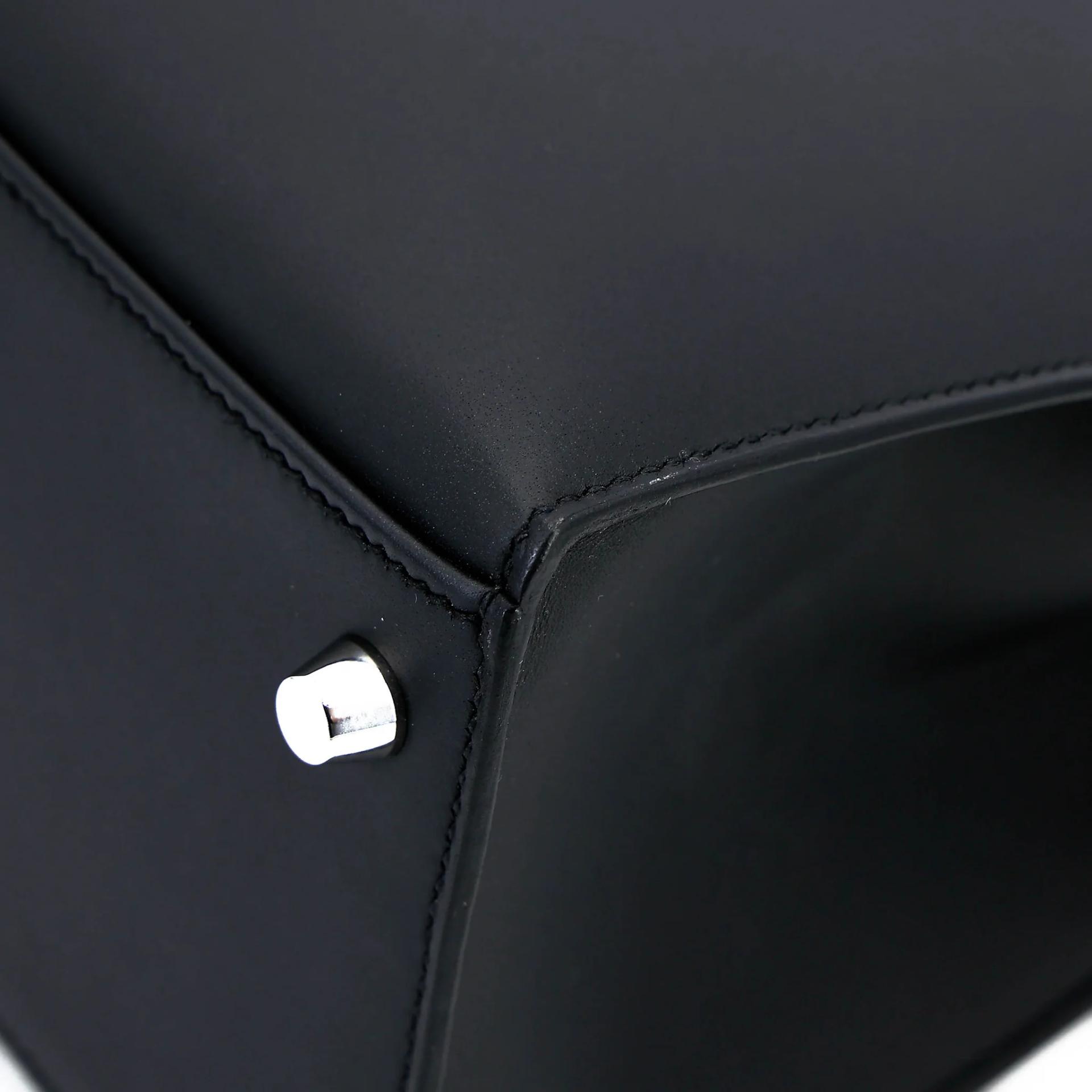 Very Good ( Rank A) HERMÈS Kelly 28 Sellier Noir (89) Sombrero Palladium hardware T (2015) - 11