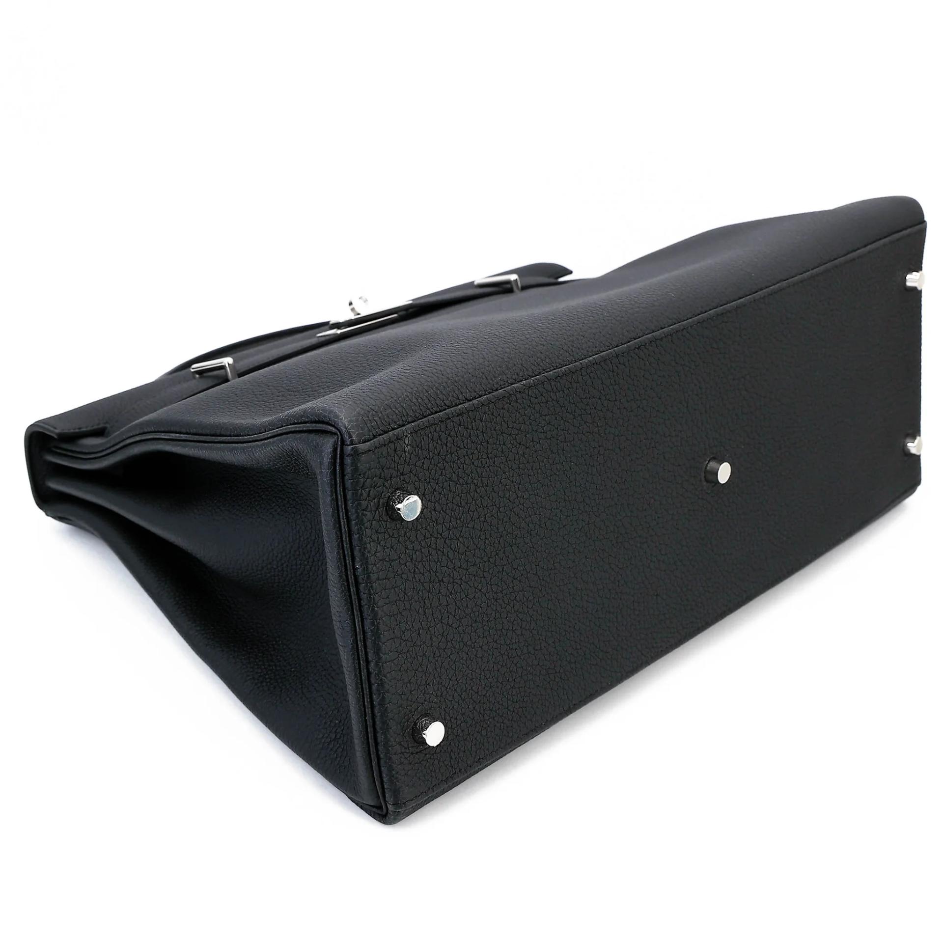 Brand New ( Rank N ) HERMÈS Kelly 42 Maxi Noir (89) Togo Palladium hardware G (2026) - 5
