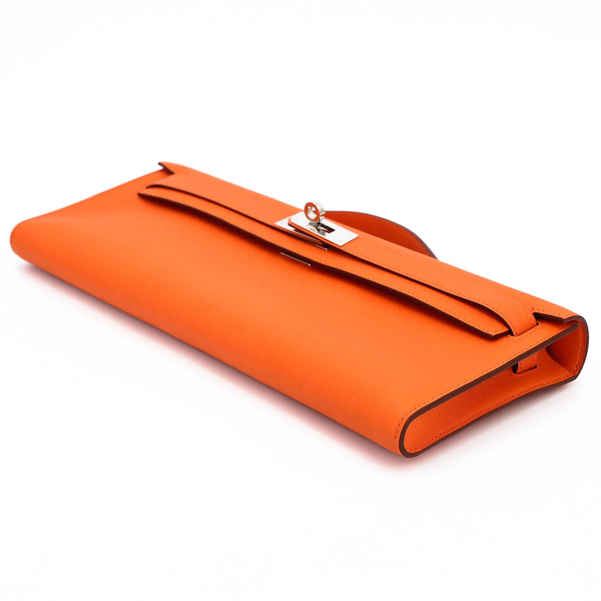 Excellent ( Rank SA ) HERMÈS Kelly Cut Orange (93) Swift Palladium hardware X (2016) - 4