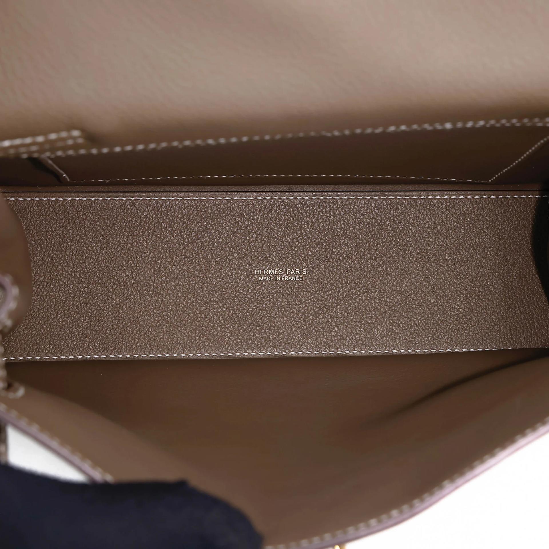 Very Good ( Rank A) HERMÈS Kelly Danse Etoupe (18) Evercolor Gold hardware W (2024) - 17