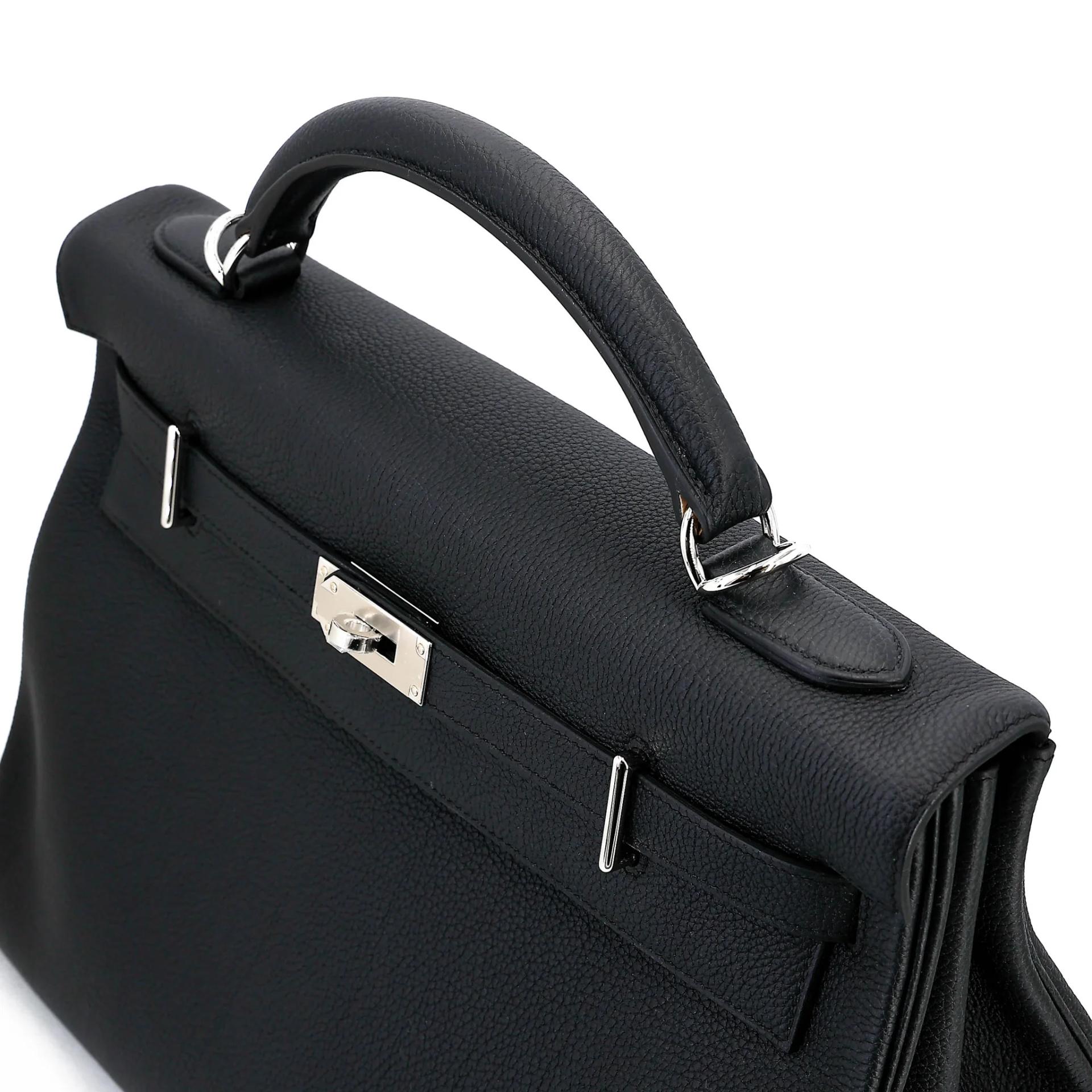 Brand New ( Rank N ) HERMÈS Kelly 42 Maxi Noir (89) Togo Palladium hardware G (2026) - 3